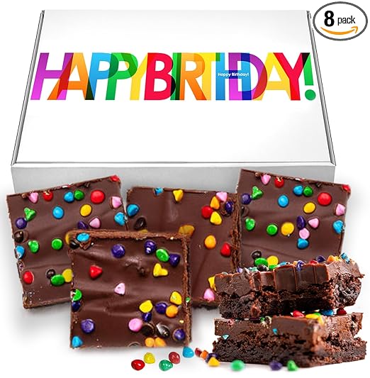 Birthday Party Large Brownies Gift Box Individually Wrapped | Happy Birthday Celebration | Nut Free | Kosher