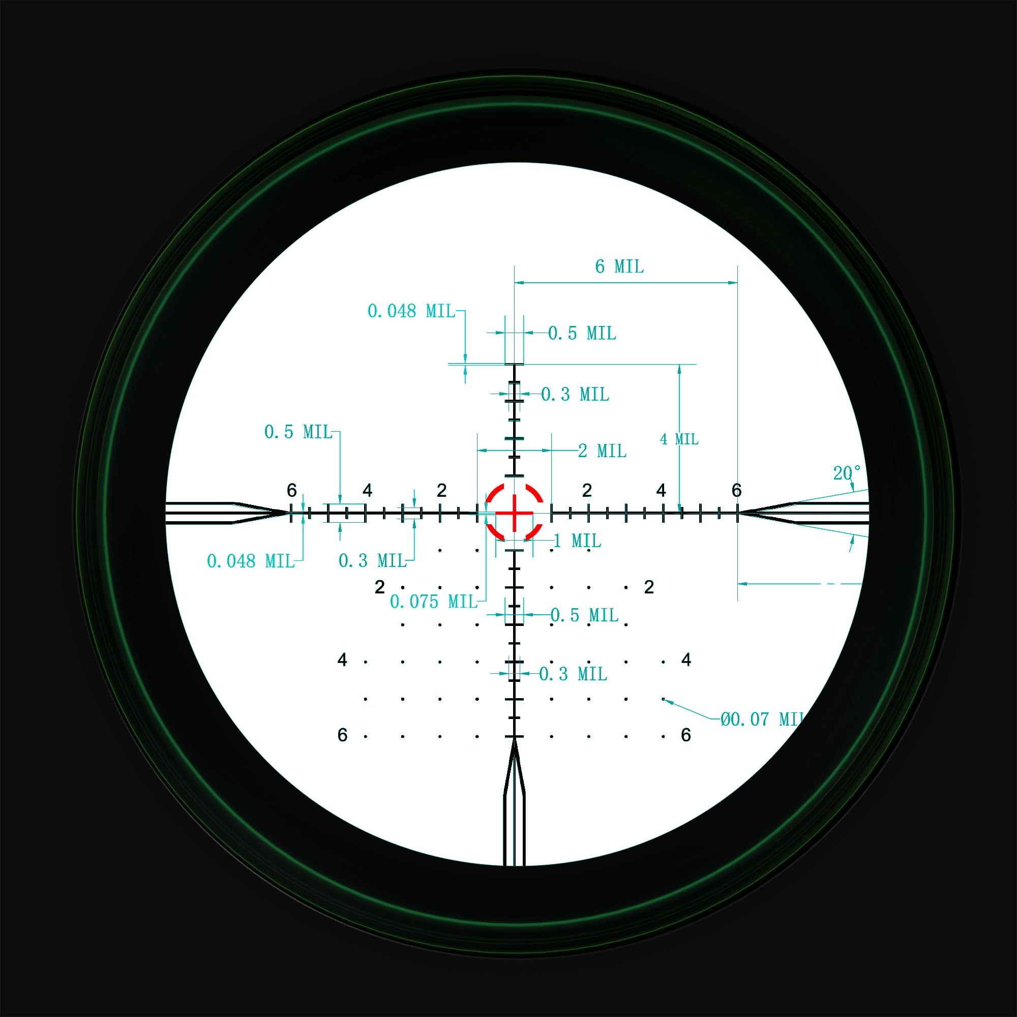Paike Lunette de visée HD 5.5-27x50 SFIR à Premier Plan Focal, Optique illuminée Rouge