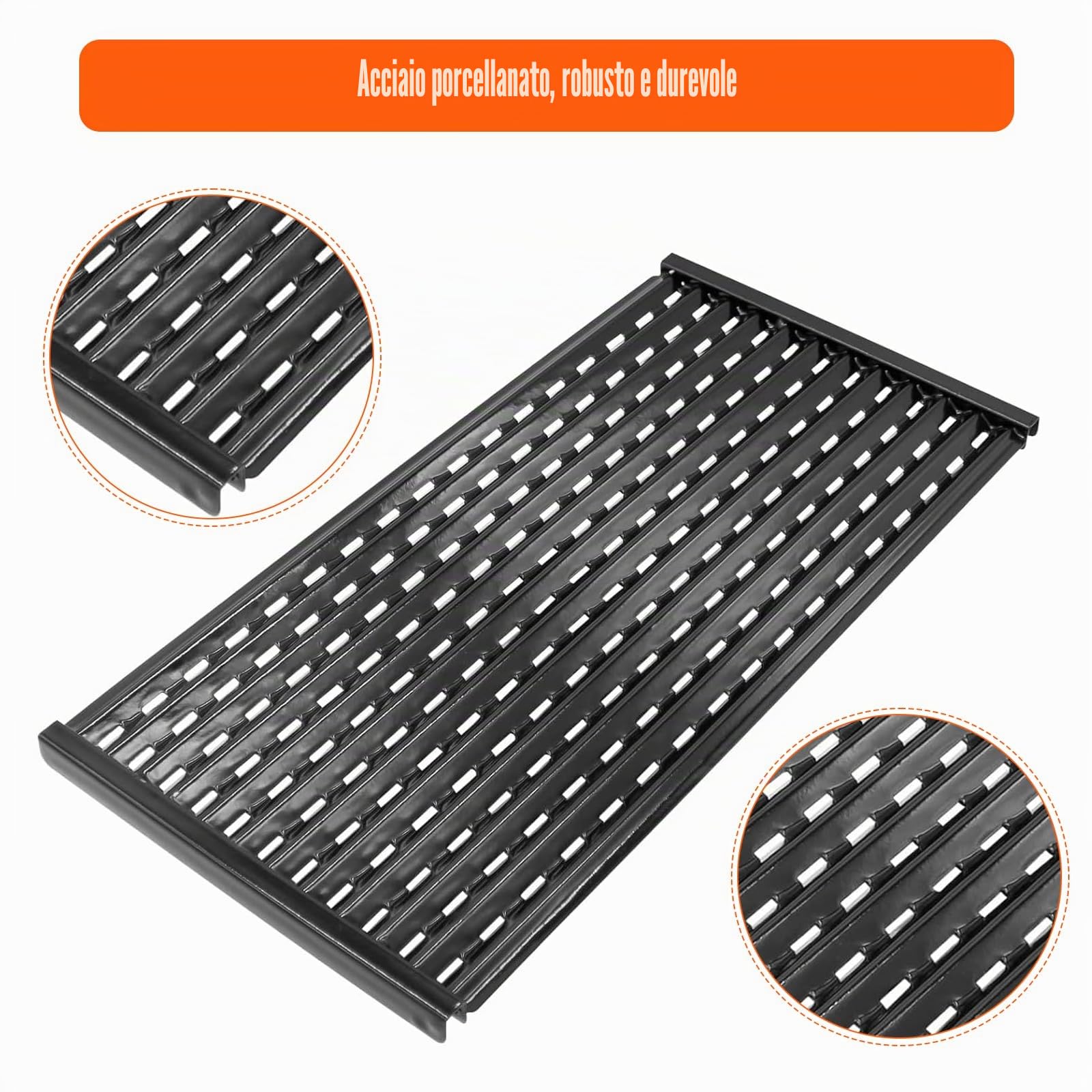 GFTIME 43.2cm Griglia a infrarossi per Charbroil Performance Tru Infrarossi 3 fuochi 450 Grill a Gas, Griglia in Acciaio porcellanato Pezzi di Ricambio per griglia Charbroil 463371116 463370919