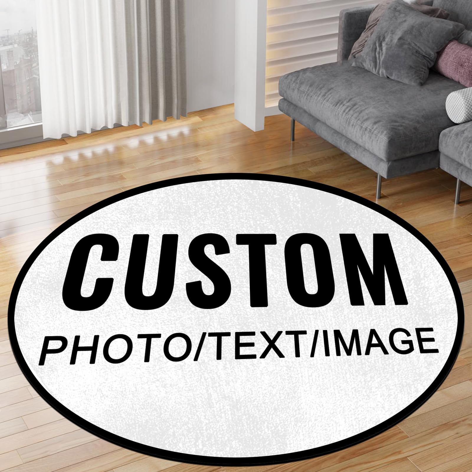 lenanasu Custom Rug Personalized Area Carpet with Logo Image Text Photo, Non-Slip Machine Washable Low Pile Indoor Mat for Bedroom, Living Room, Kids
