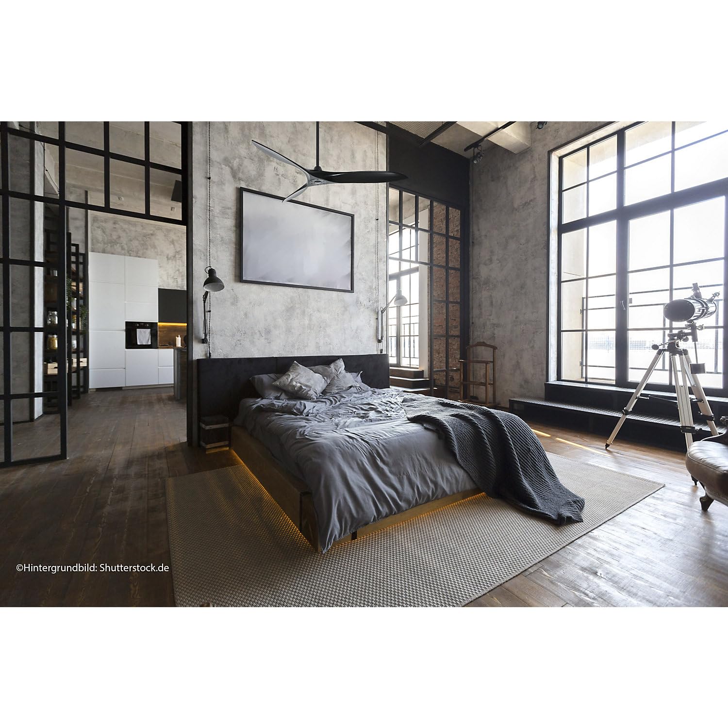 Casafan | Ventilateur de plafond ECO AIRSCREW | Ø hélice 1520 mm | noir mat/noir mat