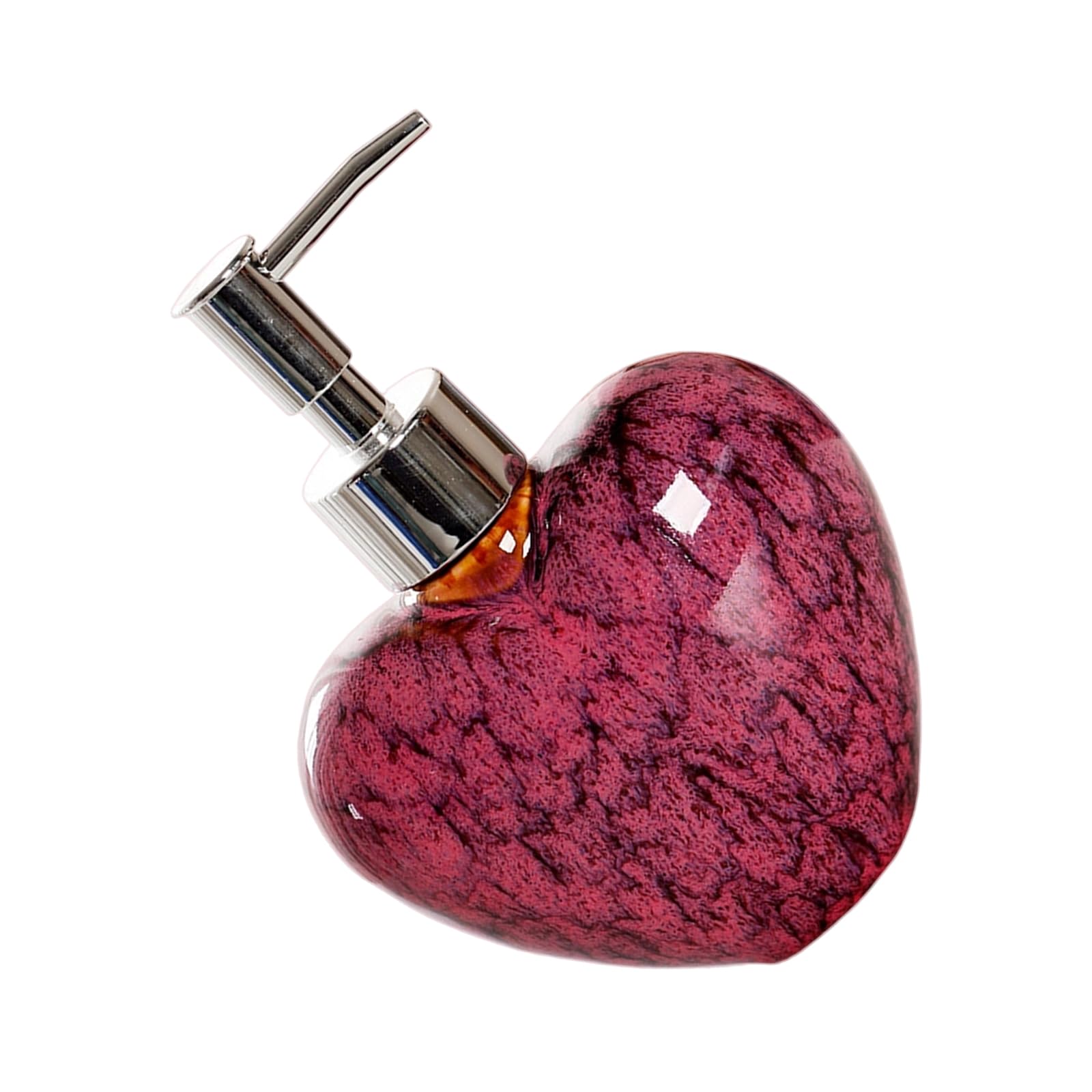 Beautiful Soap Dispenser Heart Shaped Ceramic Press Bottle Shampoo and Shower Gel Dispensing Bottle Shampoo Dispenser Liquid Soap Ceramic
