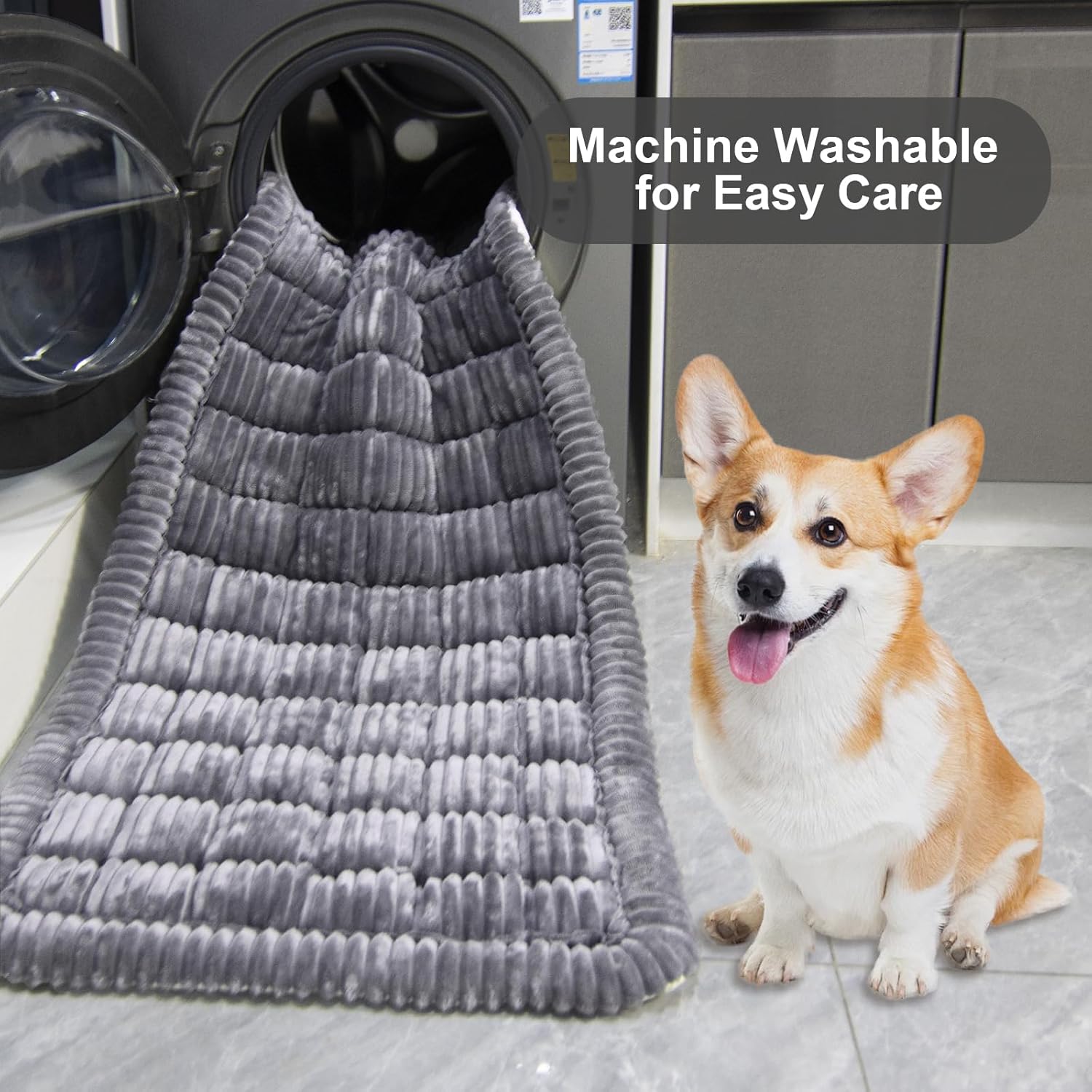 Backseat Pet Bed Mat Non-Slip Dog Car Seat Cover Scratch Chew Resistant Dog Blanket for SUVs, Trucks & Sedans 23" x 51" Easy Clean Comfortable Car Travel Pet Pad, Pure Grey
