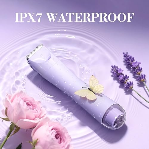 Miniatura 6 de Recortadora de Bikini para Mujeres, Flyant Afeitadora Eléctrica 2 en 1 para Mujeres, Recortadora de Pelo Pubiano Impermeable IPX7 con LED, Navaja de