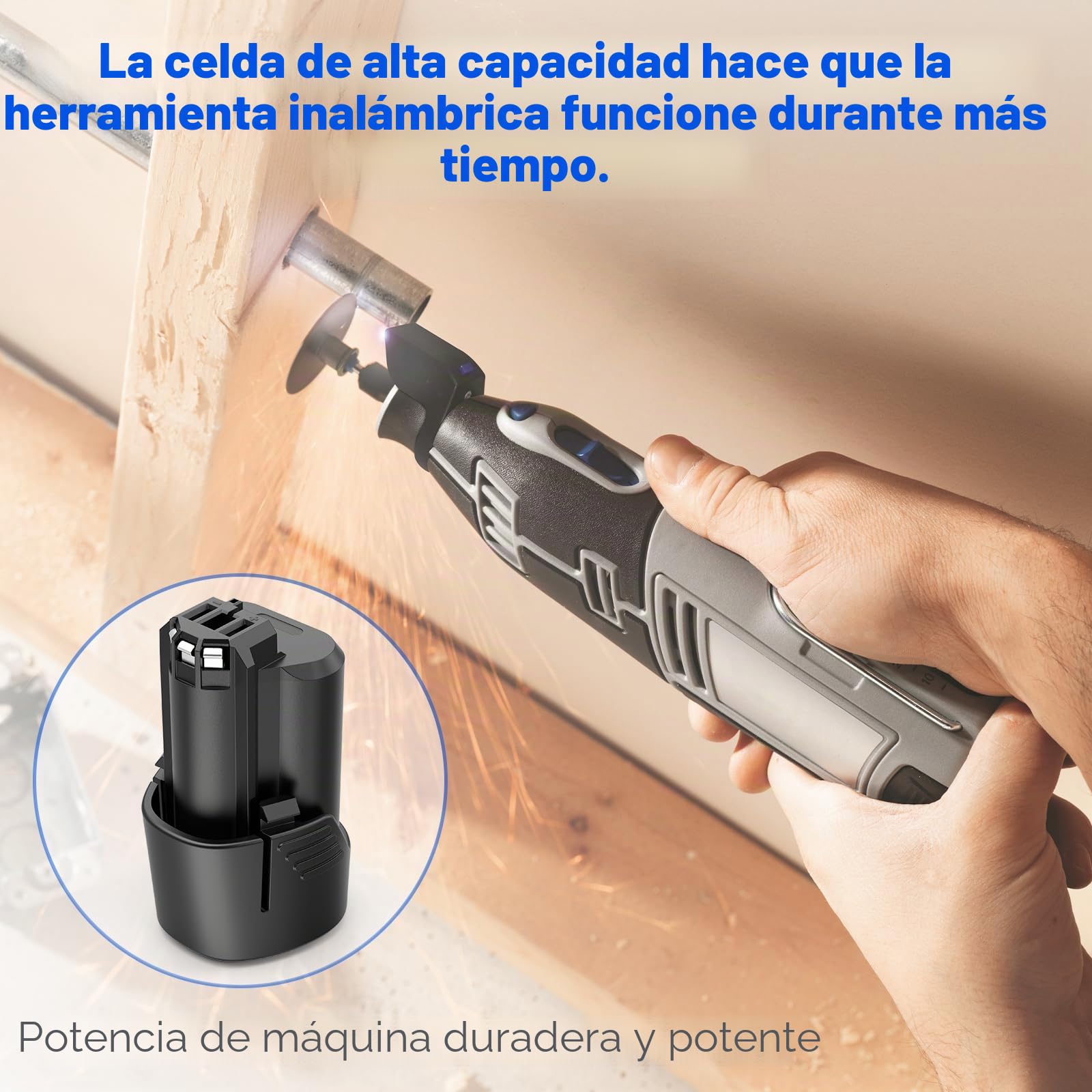 ASUNCELL Batería de iones de litio para Dremel 8260, 8240 y 8250, 4000 mAh, herramienta multifunción de 12 V y 4 Ah, batería de repuesto de iones de litio