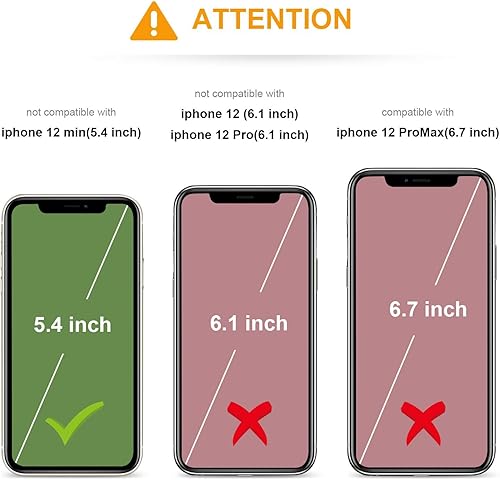 Miniatura 2 de KIHUWEY Funda compatible con iPhone 12 Mini de 5.4 pulgadas con soporte para tarjeta de crédito, cierre magnético de cuero de alta calidad, función