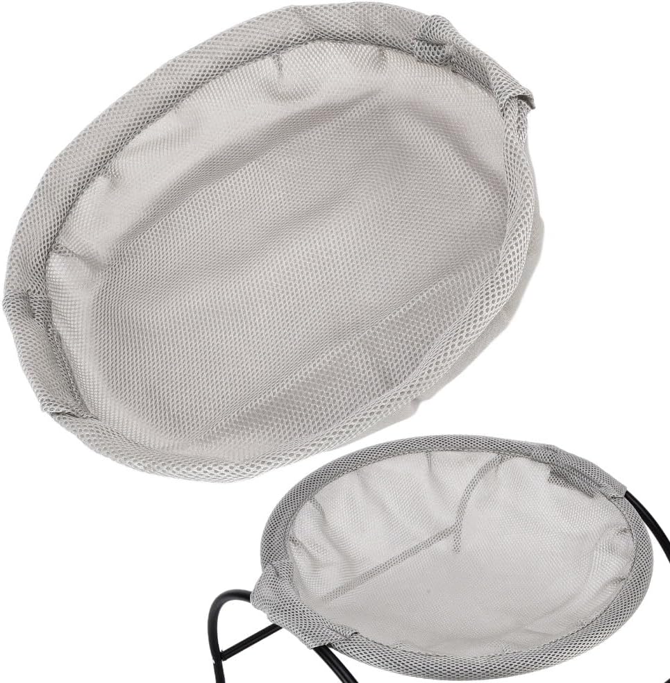 17.32in Round Cat Hammock Bed Breathable Detachable Washable Fabric Swing Cradle Chair, Pet Sleeping Bed for Four Seasons Use(Grey)