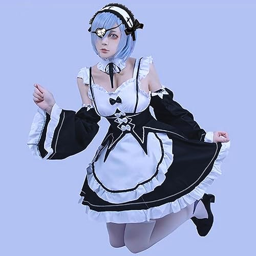 Miniatura 6 de LaVenty Diadema de Lolita y collar de lazo, 2 diademas de sirvienta con gargantilla de encaje, accesorios para el cabello de cinta blanca para