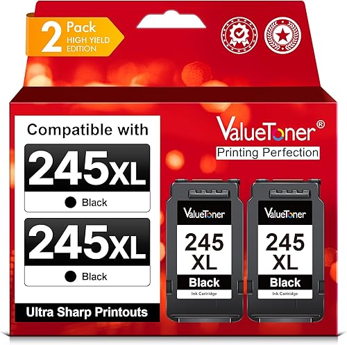 Valuetoner Cartucho de tinta de repuesto 245XL para Canon 245 XL PG-243 PG-245 XL negro para PIXMA TR4520 MX492 TS3122 MX490 MG3022 MG2522 MG2920