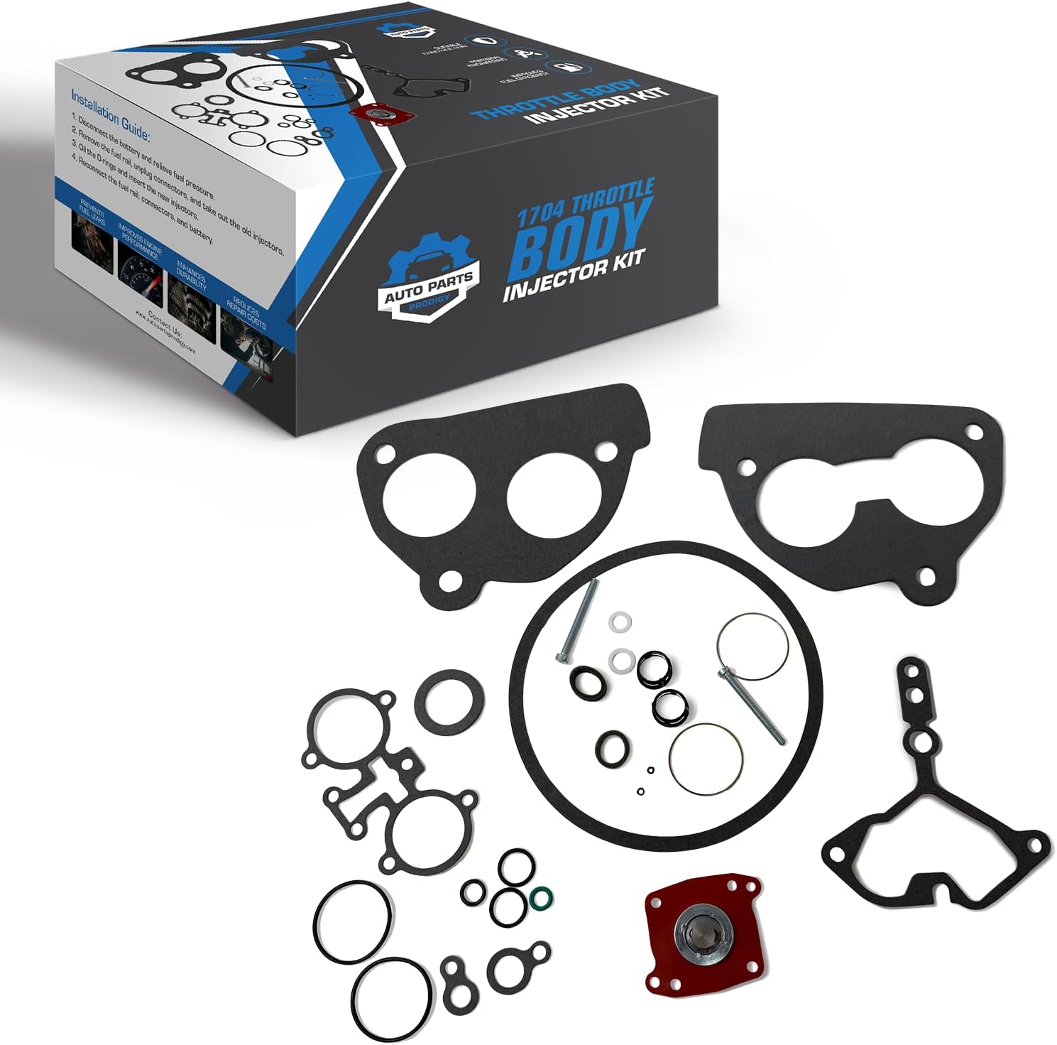Complete TBI Throttle Body Gasket Seal Kit for 1985-1997 Chevy GMC Truck Van SUV 4.3L 5.0L 5.7L V6 V8 | O-Rings, Base Gasket & Regulator Seals | Replaces 219-607, 1704