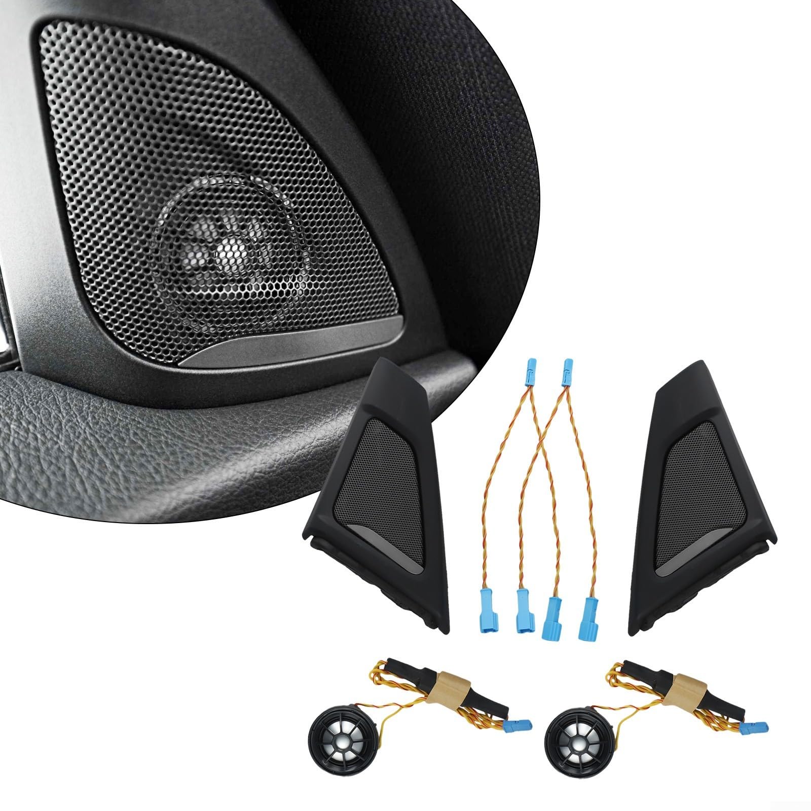 Altavoz de la puerta delantera del coche Trompeta Tweeter para BMW para F10 F11 5 Series 2010 2017 Mano Izquierda Material ABS No Deformación Anti desgaste Construcción