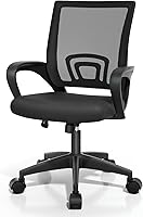 Vista 18 de Magshion Juego de 2 sillas ergonómicas de oficina, silla de escritorio de malla con respaldo medio, silla giratoria ajustable para computadora