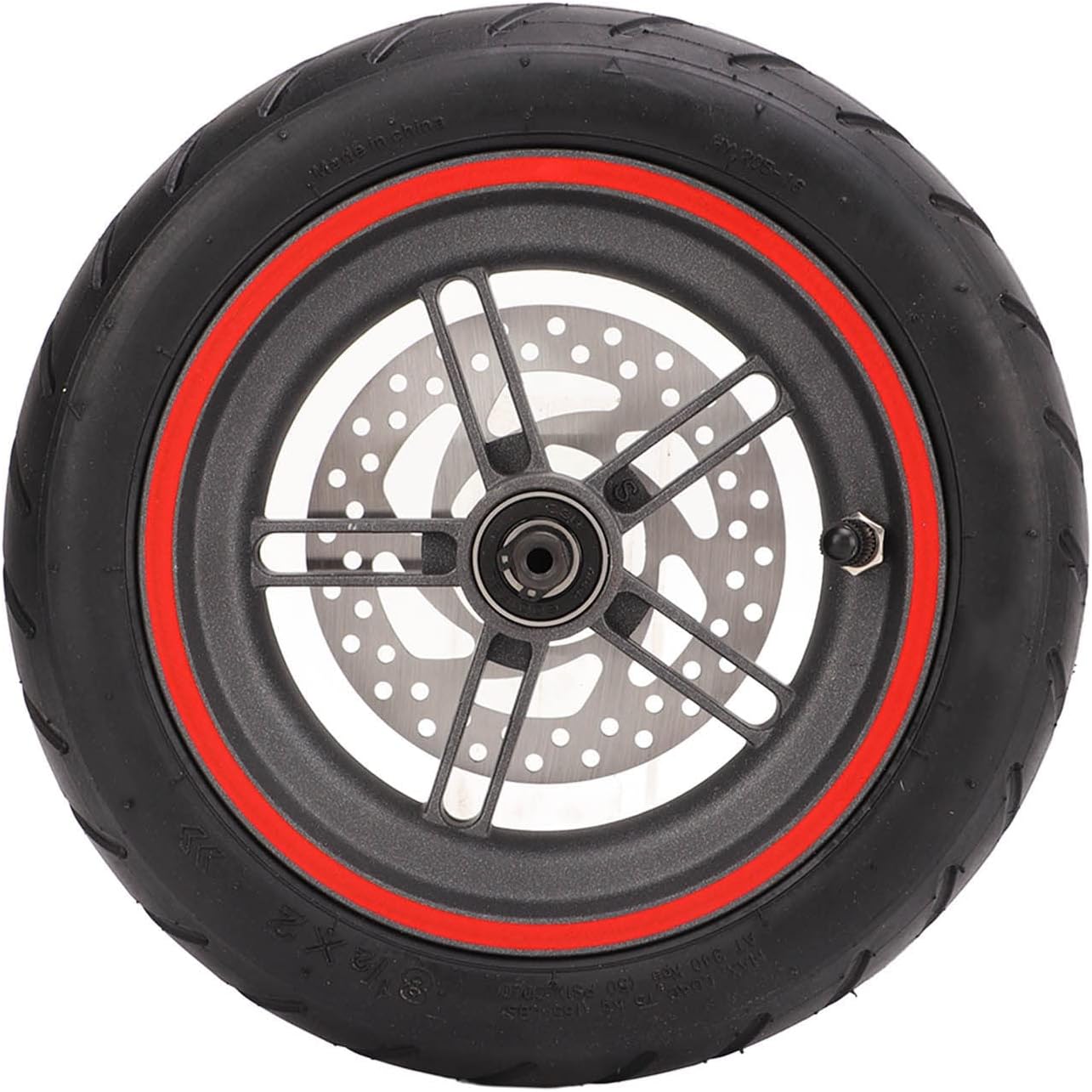 Pyhodi Scooter Replacement Wheel, Red Electric Scooter Rear Wheel Assembly Strong Bearing for Road Riding