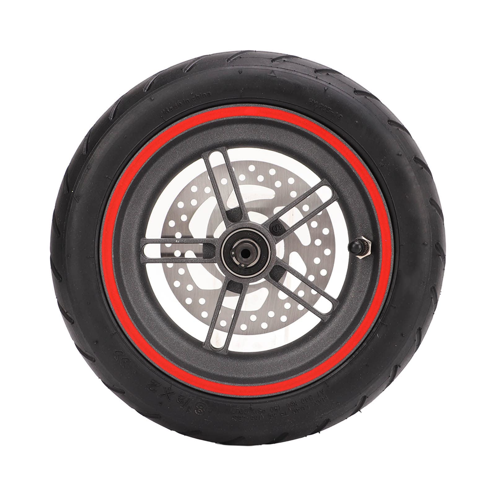 Conjunto de Rueda Trasera de Scooter Eléctrico, Neumático de Rueda de Goma con Freno de Disco de 110 Mm para M365 1S
