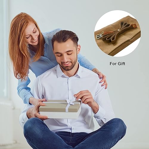 Miniatura 7 de Delantal de chef para hombres y mujeres, delantales de lona con 3 bolsillos traseros cruzados, delantal de trabajo resistente para cocinar