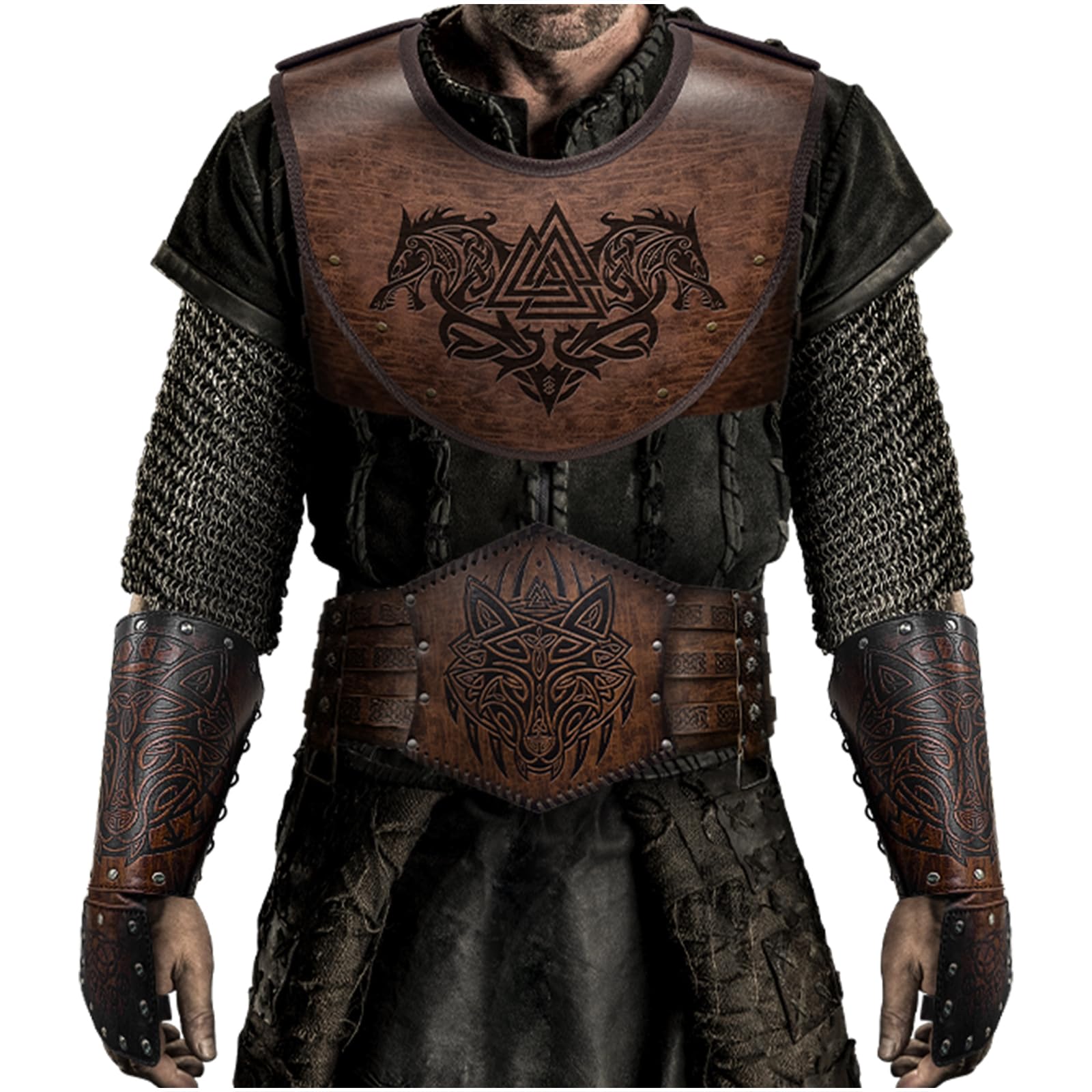 Viking Reliëf Gesp Riem Nordic Faux Lederen Ridder Riem Retro Middeleeuwse Warrior Riem Voor Larp Cosplay Halloween