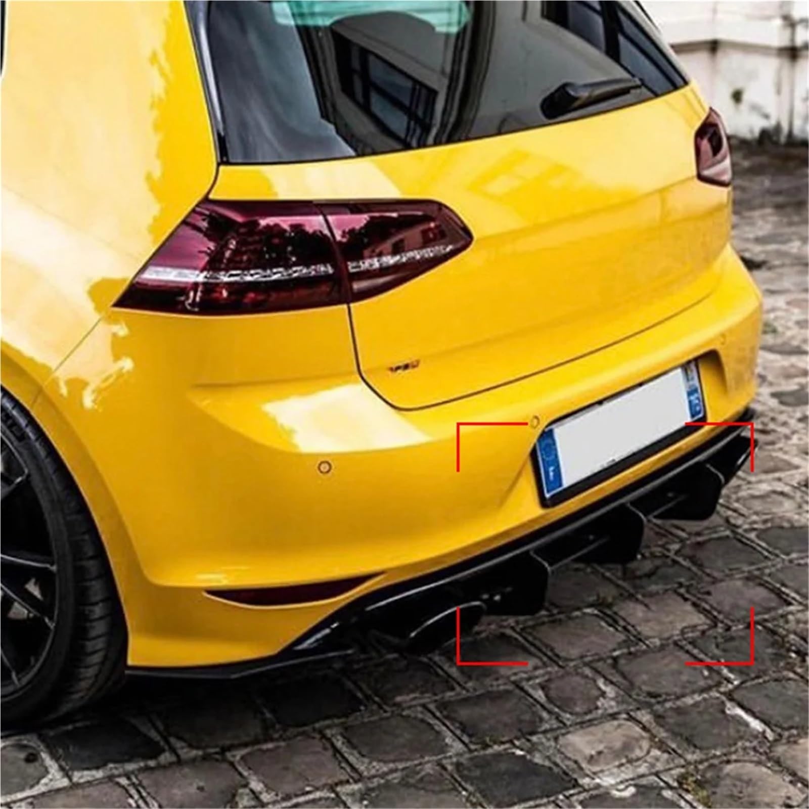 Per MK7 R Per Golf 7 2013-2016 Diffusore Tronco Spoiler Paraurti Posteriore Labbro Scoop Posteriore Gloss Nero labbro d'impatto spoiler protezione