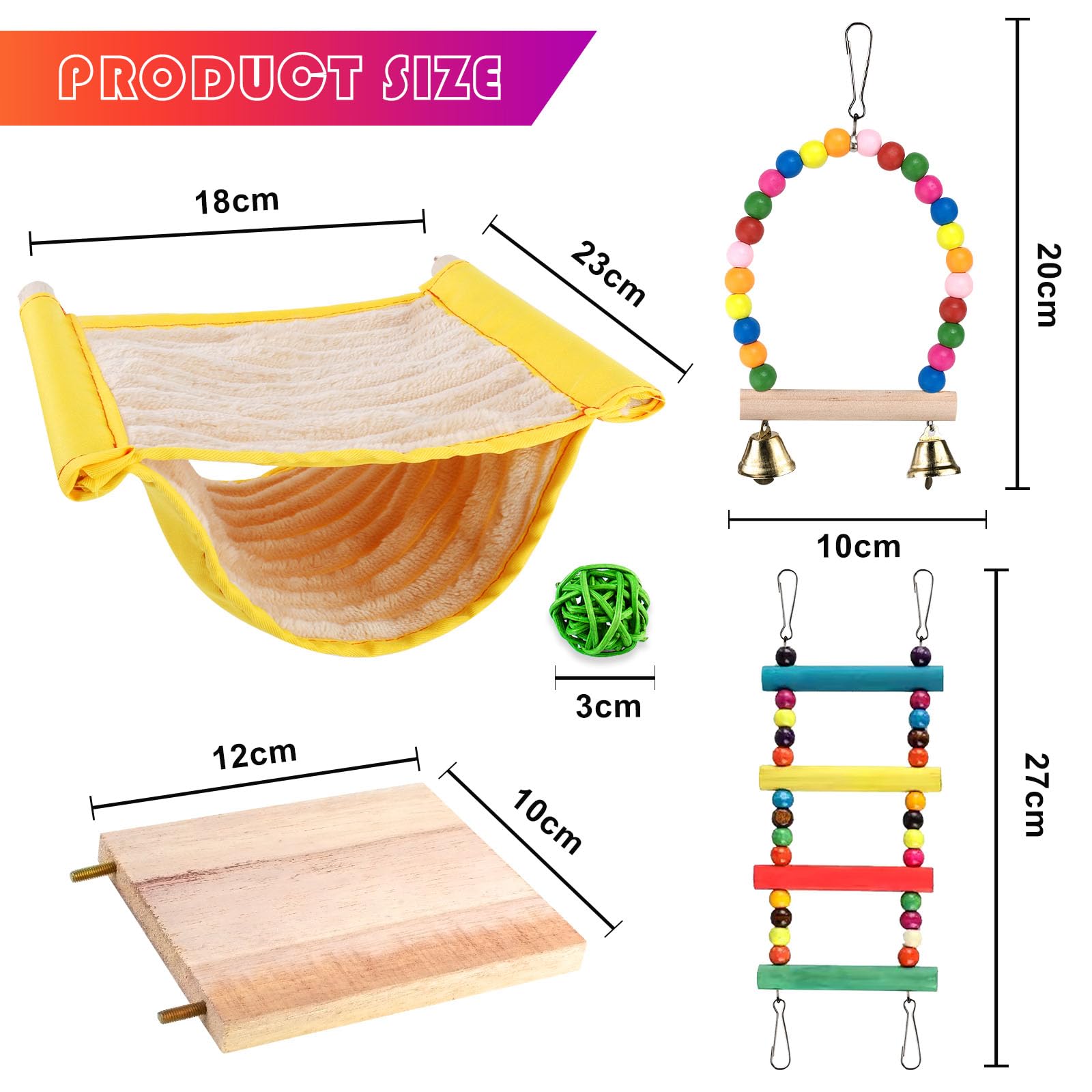 Vegena Hamac pour Oiseaux, Perroquet Hamac,Jouets pour Oiseaux, Jouet à Suspendre pour Perroquet, Nid D'oiseau Perroquet pour Perroquet éclectus Calopsittes Perruches Hamster (L, 18 * 23cm)