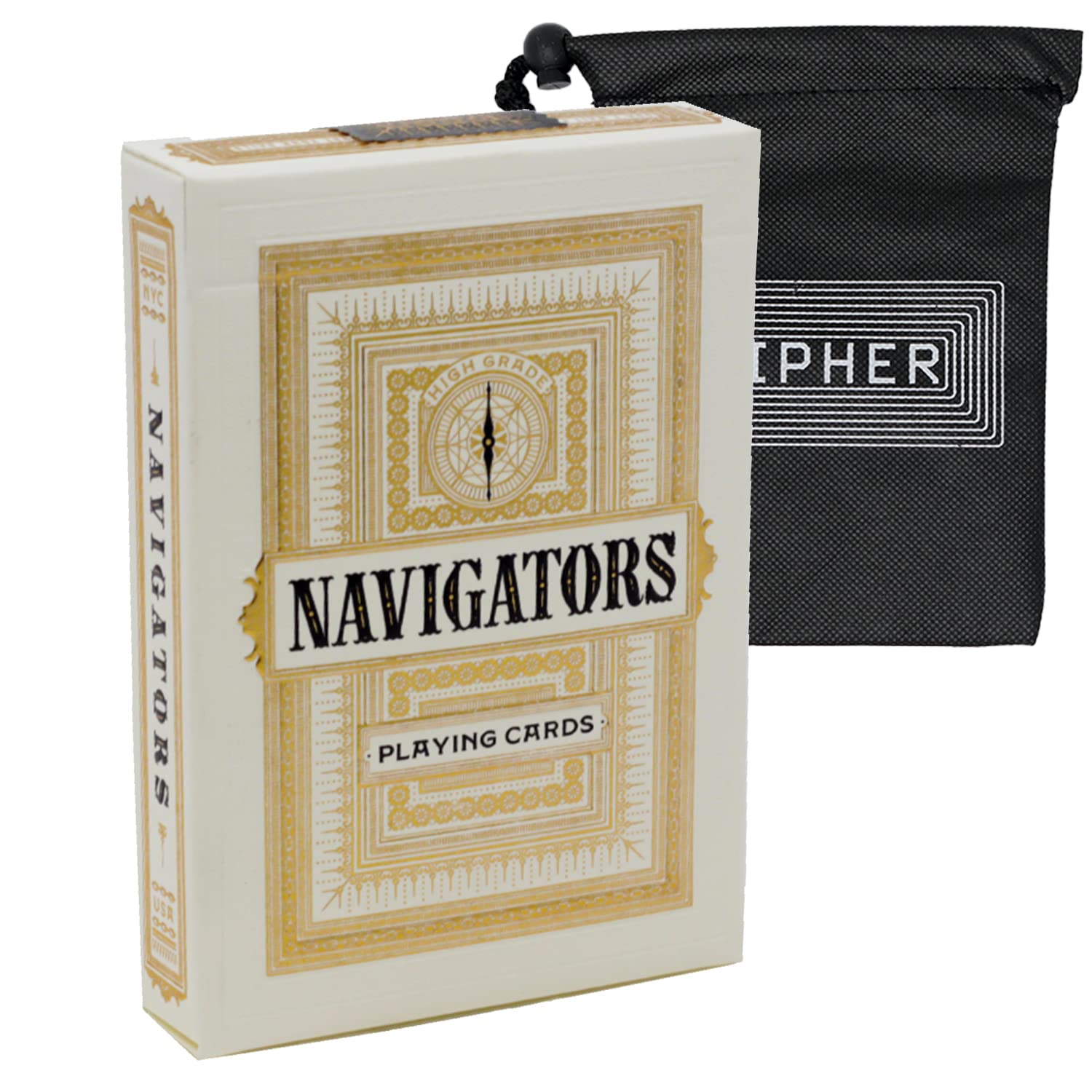 Theory 11 and Cipher Playing Cards Navigator Playing Cards - Luxury Poker Sized Deck - Includes Bag