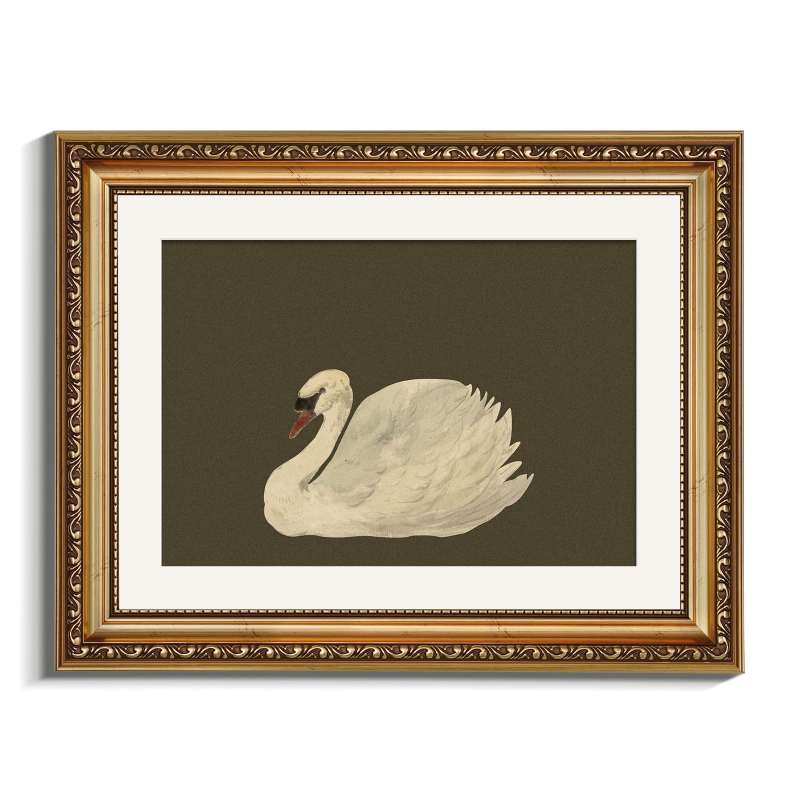 VIYYIEA Gold Framed Wall Art Canvas Print Home Decor Vintage Swan Decoration Grace Swan Art Painting Pictures Rustic Bathroom Wall Decor Animal Farmhouse Artwork for Living Room Bedroom Office 11x14in — view 73