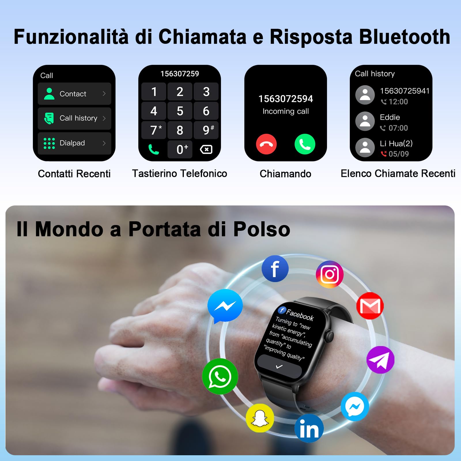 Smartwatch Donna Uomo, 2025 1,96''HD Orologio Smartwatch con Effettua/Risposta Chiamate, Orologio Contapassi con Cardiofrequenzimetro/Sonno/SpO2, 110+ Sportive Fitness Tracker IP68 per Android iOS