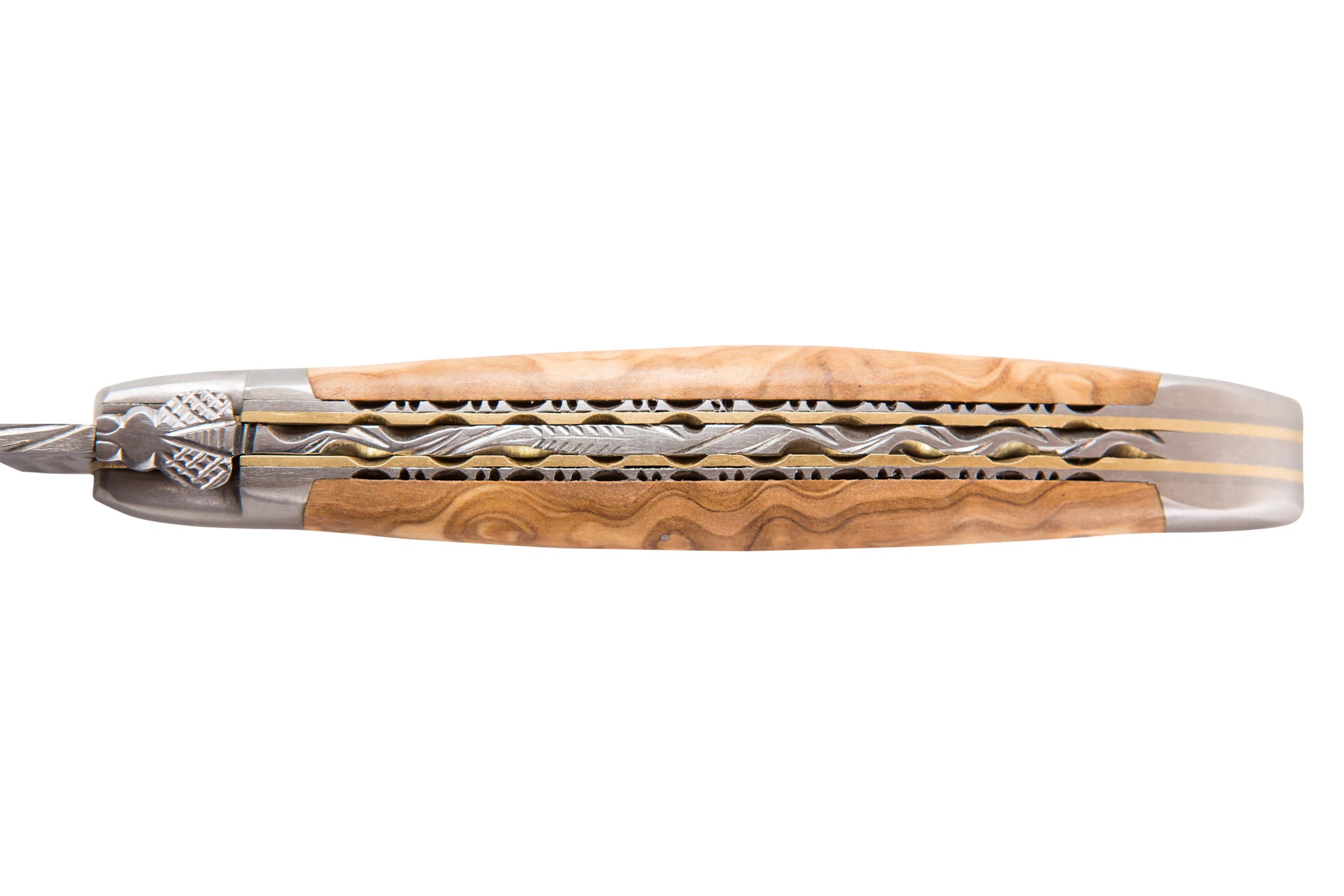 Laguiole En Aubrac Taschenmesser – Handgefertigt, Olivenholz-Griff, Graviert