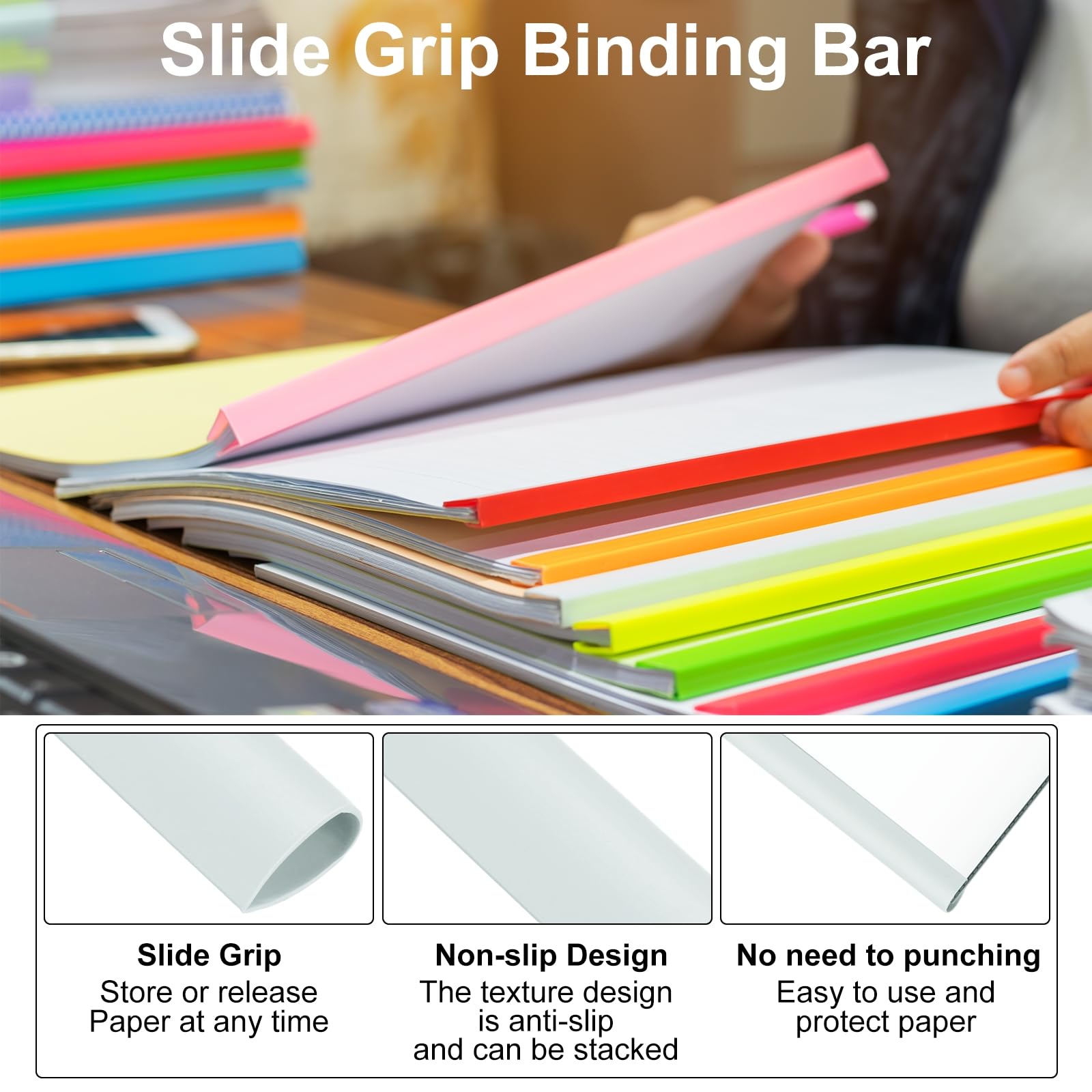 PATIKIL 100Pcs Binding Bars - Image 4