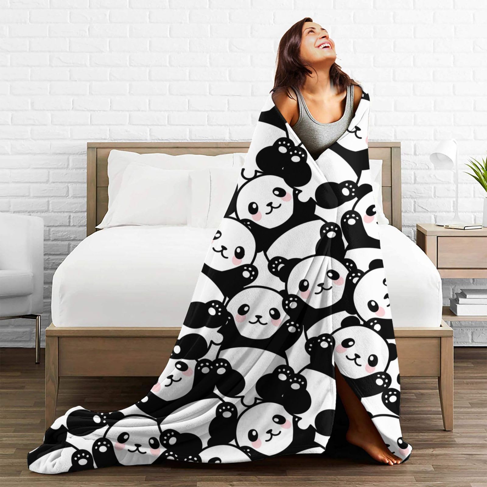 Sviuse Sherpa-Fleece-Decke Mit Panda-Muster – 127x152 Cm, Weich, Waschbar, Für Kinder & Teens