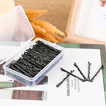 Mini Bobby Pins Black, 150 Count 1.38 Inch Small Bobby Pins with Storage Box for Kids, Girls and Women, Premium Hair Mini Pins for All Hair Types - Black