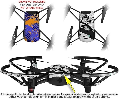 Miniatura 2 de Skin Wrap 2 Pack para DJI Ryze Tello Drone Halftone salpicaduras naranja azul Drone No Incluidas