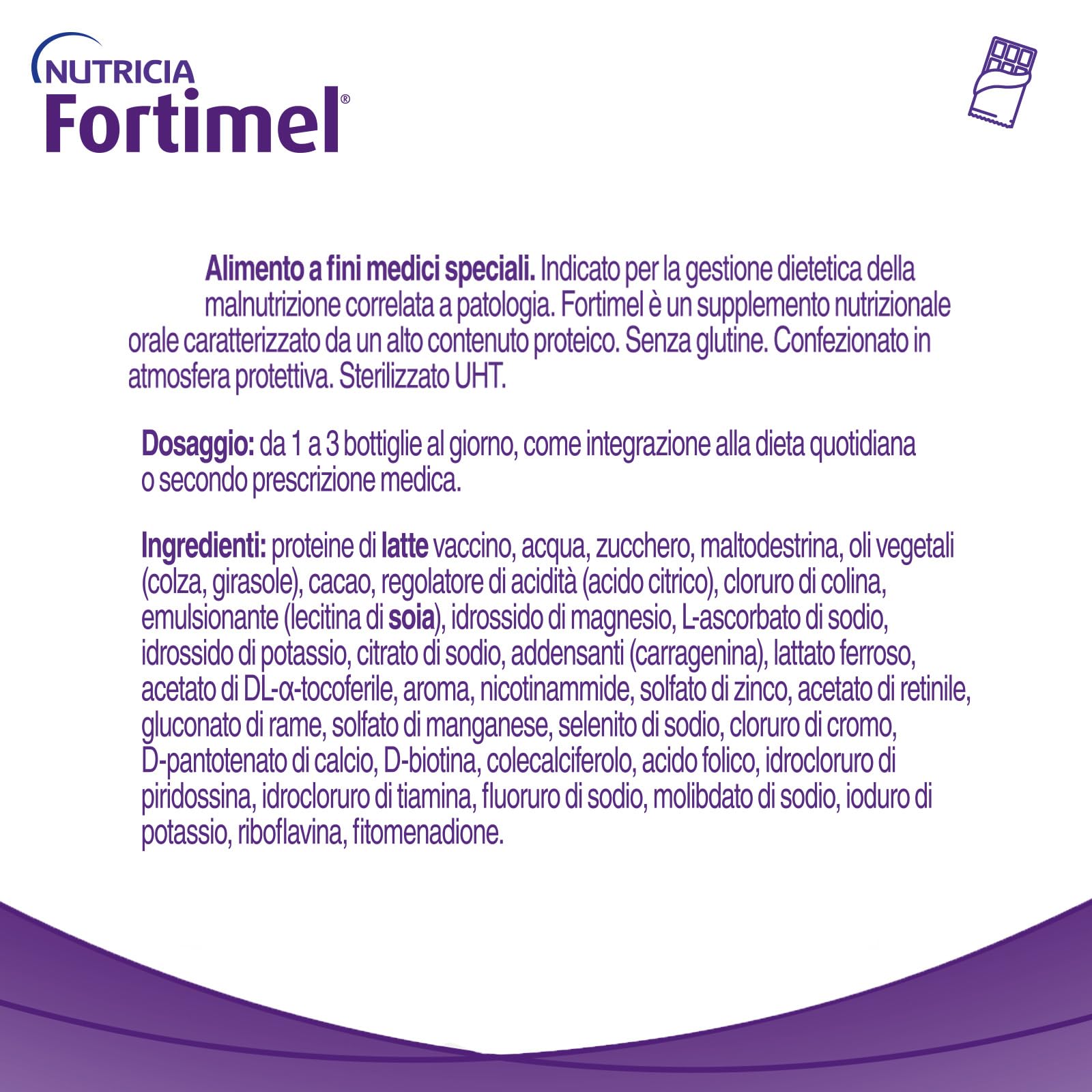 FORTIMEL PROTEIN - Supplemento Nutrizionale Iperproteico (20g di Proteine per Bottiglia), utile in caso di Malnutrizione Proteica, Pronto da Bere, Gusto Cioccolato - 4 bottiglie da 200 ml