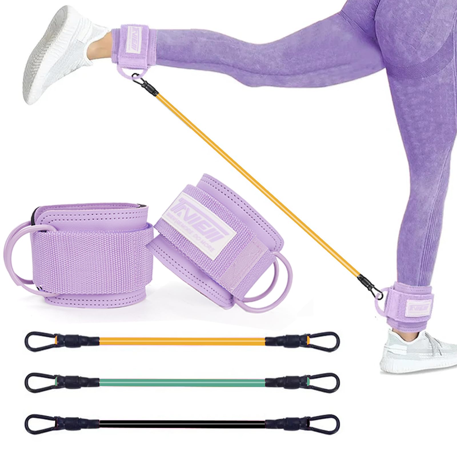 Ankle Straps Resistance Bands with Cuffs, Ankle Bands for Working Out, Ankle Resistance Band for Leg, Booty Workout Equipment for Kickbacks Hip Fitness Training