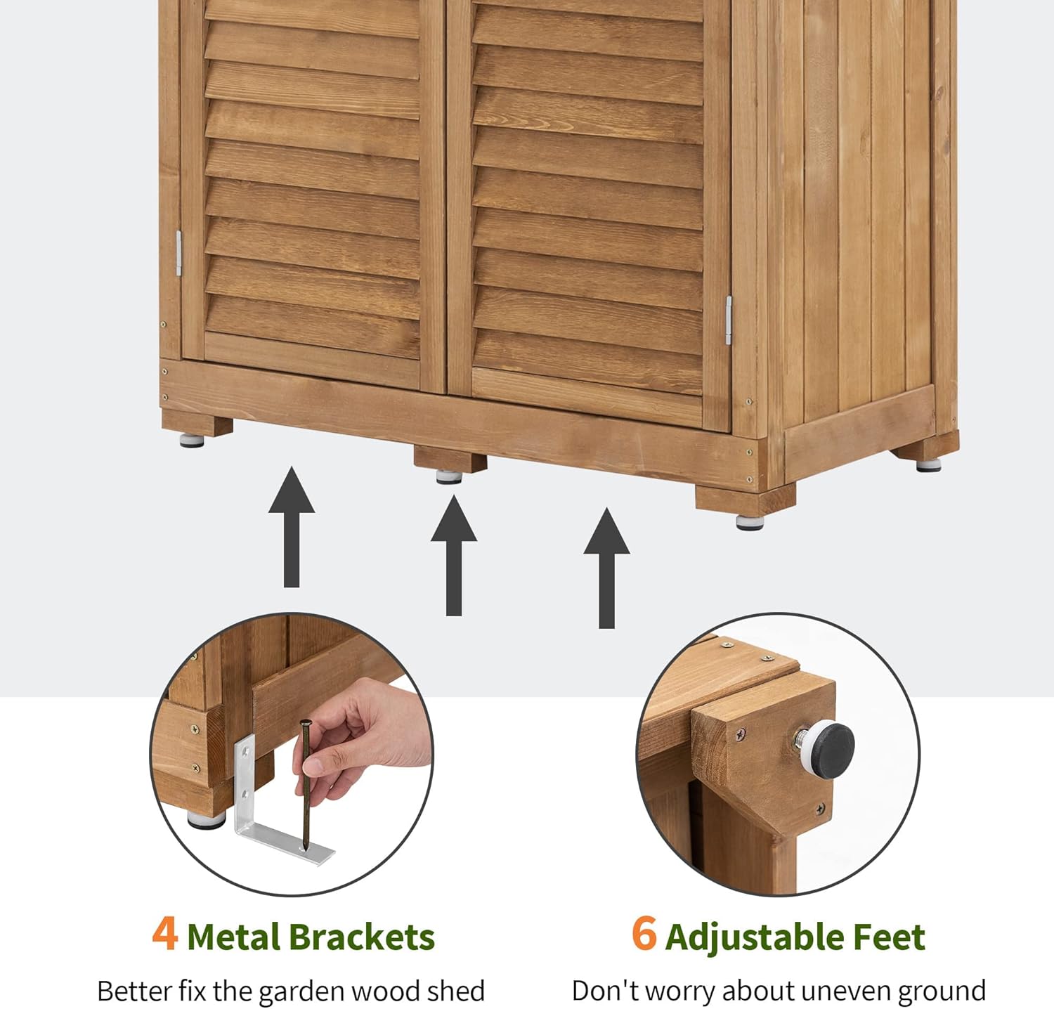 50% оƒƒ Dіѕсоunt Mcombo Outdoor Storage Cabinet, Garden Storage Shed, Outside Vertical Shed with Lockers, Outdoor 63 Inches Wood Tall Shed for Yard and Patio 0870 (Natural)