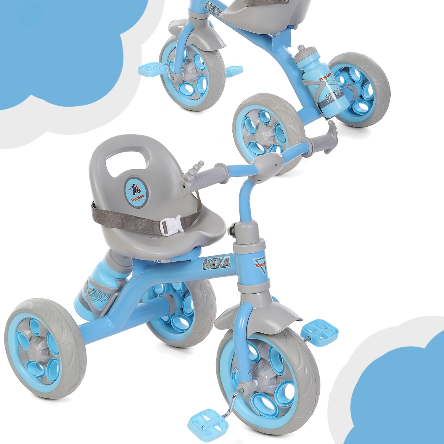 NEXA with EVA Wheels Kids/Baby Tricycle, Cycle for Kids, Tricycle for Kids for 1.5 to 5 Years, Baby Cycle with Bottle Container and Storage Basket with Parental Control (Blue w/o Rod) (B0C7HFTXWD) Amazon Price History, Amazon Price Tracker