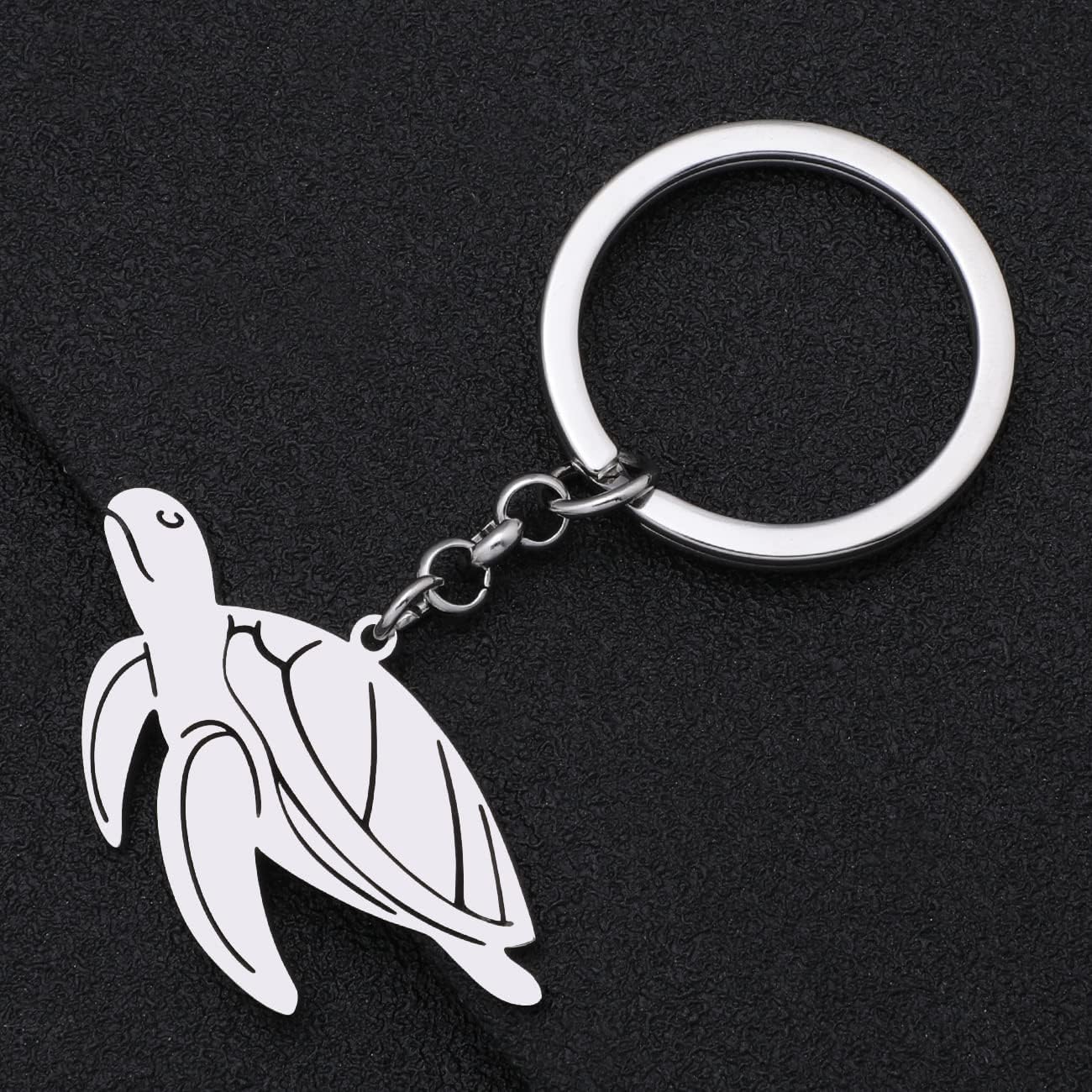 Stainless Steel Sea Turtle Keychain Hawaiian Beach Ocean Animals Car Keys Keyring for Women Wallet Charms Gifts - Image 3
