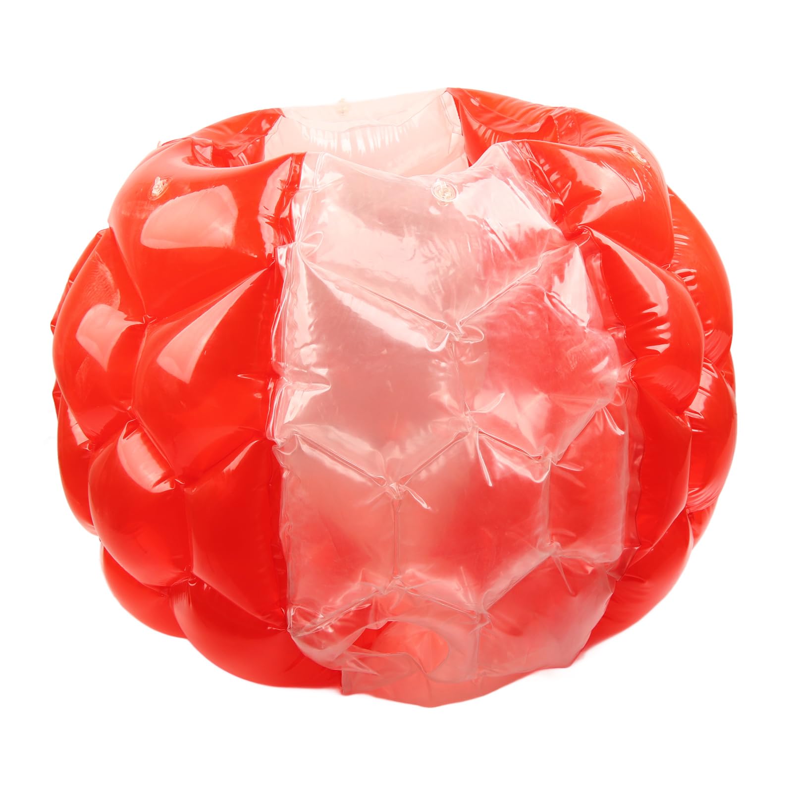 Aufblasbarer Bump-Ball, menschlicher Kollisions-Blasen-Hüpfball, PVC-Körperblasenball für Outdoor-Spiele und Partys, inklusive Reparaturflicken, 90 x 80 cm für Kinder und (Rot Transparent)