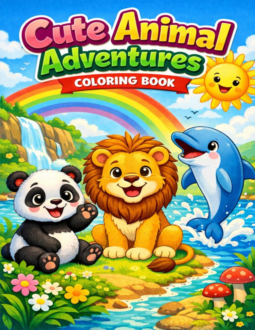 cute animal adventure coloring book