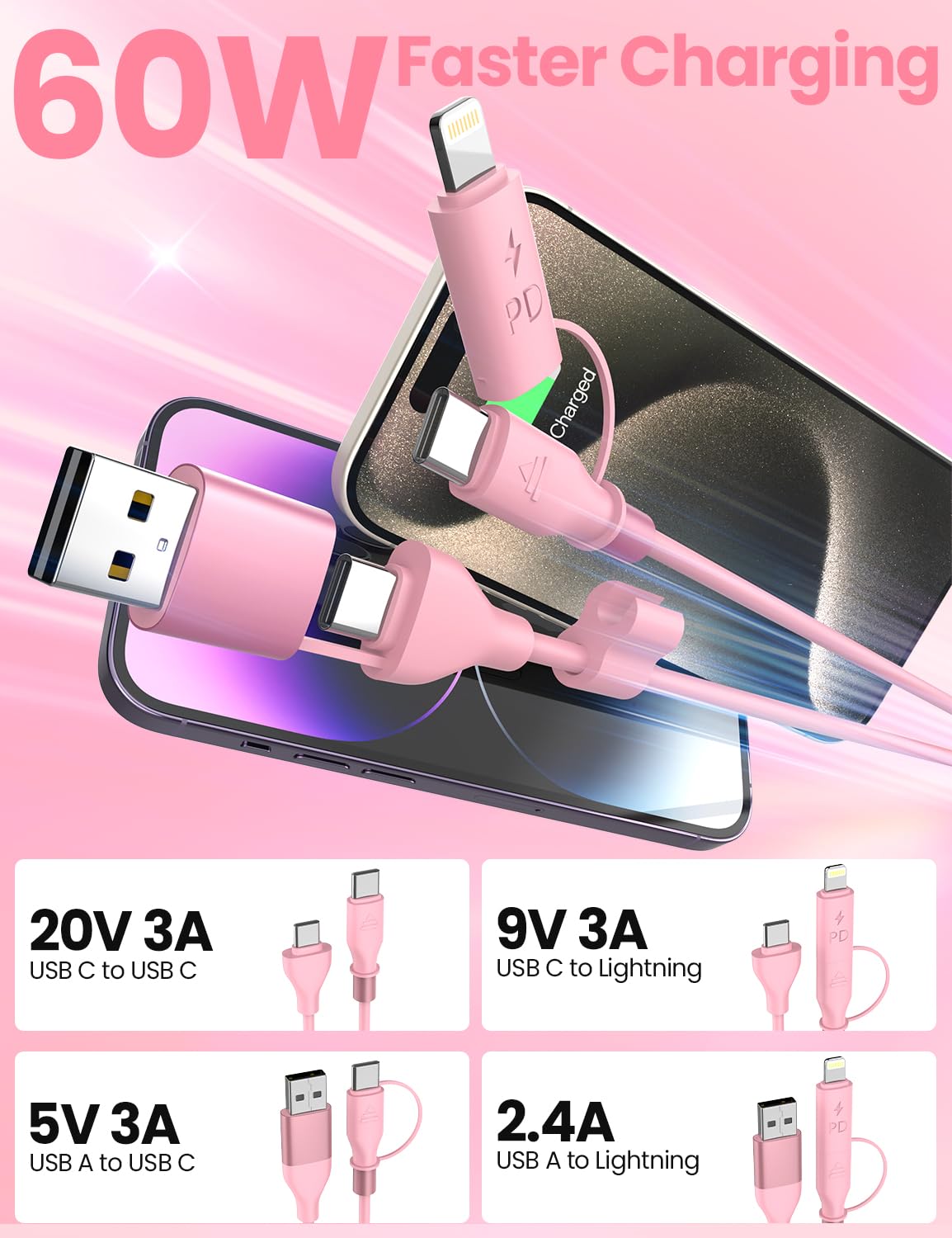 Confezione da 1 cavo Lightning a spirale, cavo per iPhone da 0,9 m per auto [certificato MFi], cavo corto USB a Lightning CarPlay compatibile con iPhone, iPad, AirPods