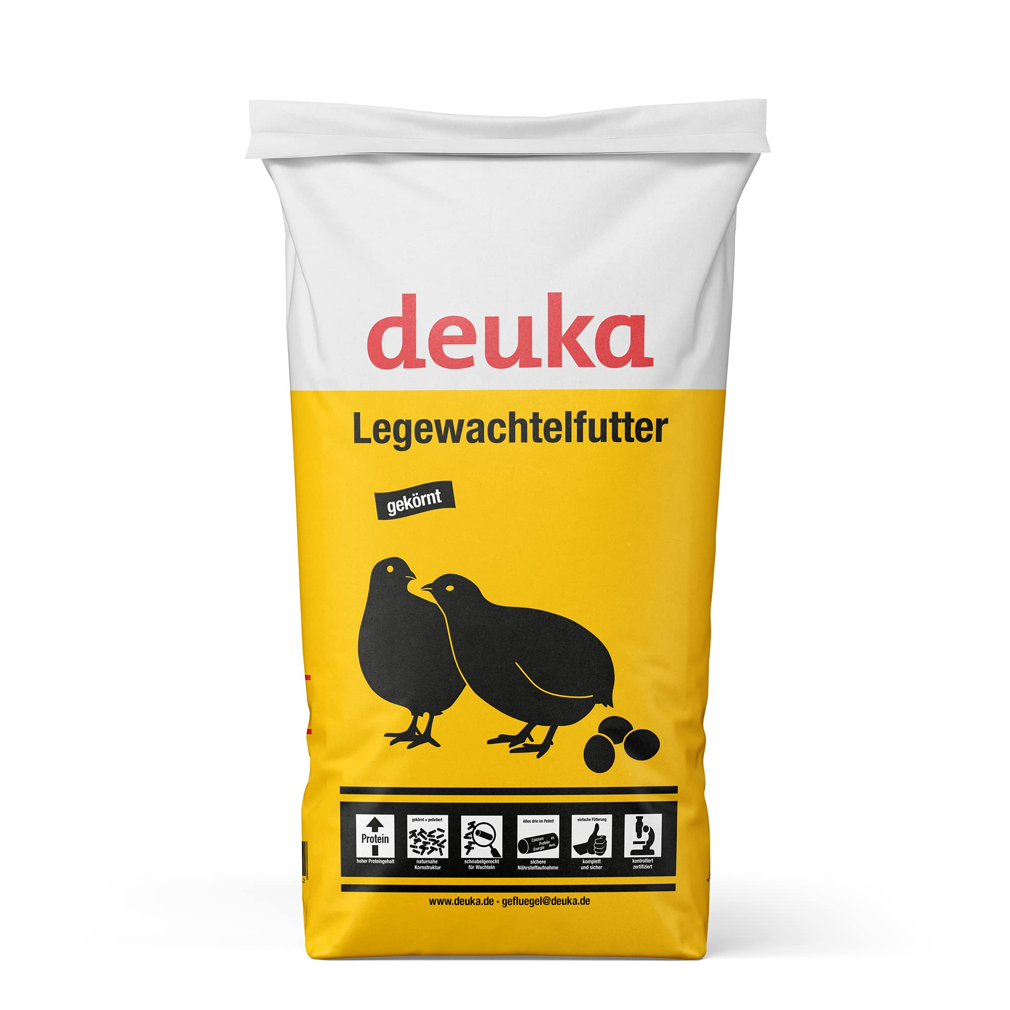 deuka Legewachtelfutter | Wachtelfutter | Alleinfutter zur Rundumversorgung von Legewachteln | Geflügelfutter | hoher Nährstoffgehalt | Schnabelgerecht (25 kg)