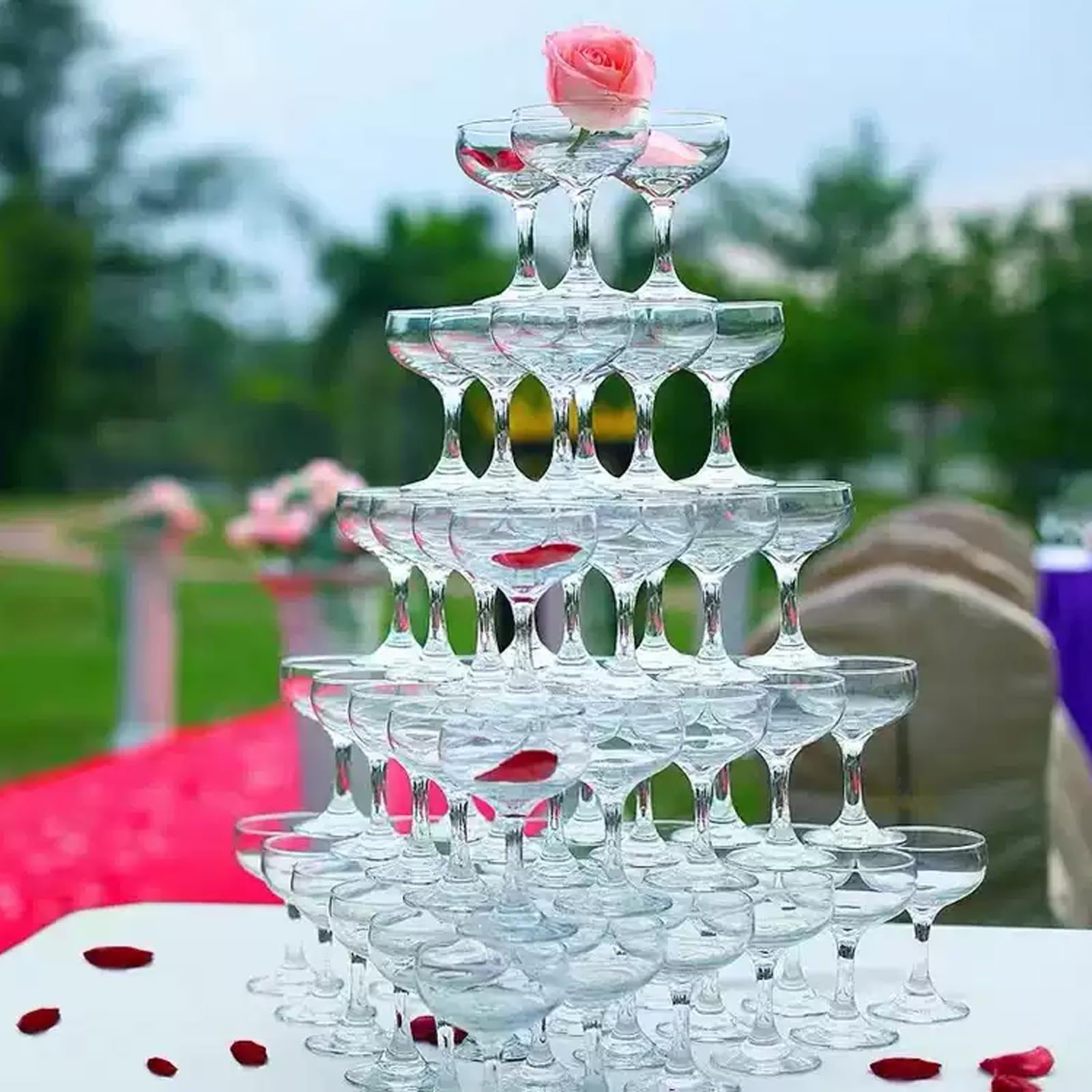 Plastic Champagne Flutes 20-Pack Unbreakable Plastic Champagne Glasses - 7oz Acrylic Coupe For Wedding Towers & Parties Disposable Champagne Flutes