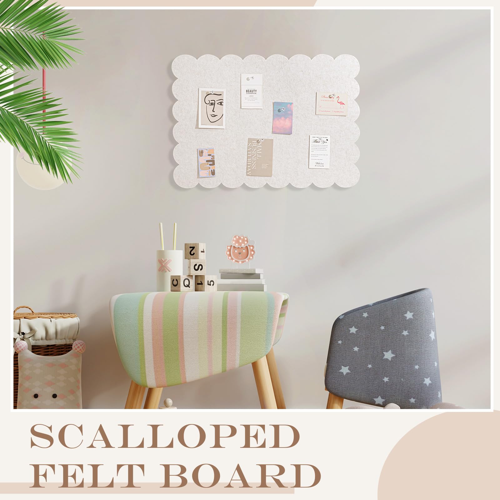 Mooliwe Pinnwand aus Filz, gewellt, 61 x 45,7 cm, faltbar, Kamelnadel, Korktafel, Alternative für Wand, 60 x 4,8 cm, dreifach gefaltet, selbstklebend, Pinnwand, dekorativ