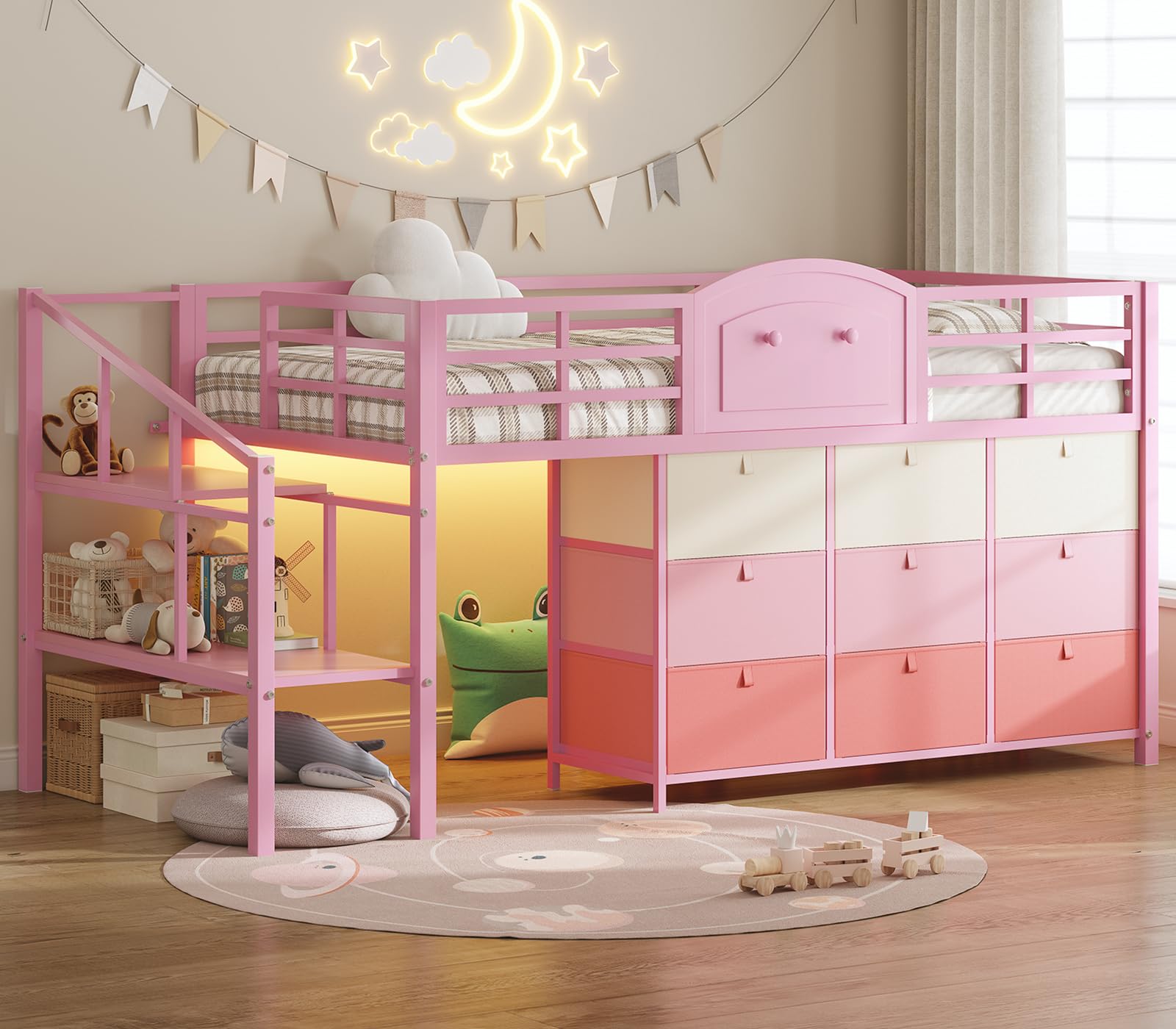 VIAGDO 9-Drawer Loft Bed