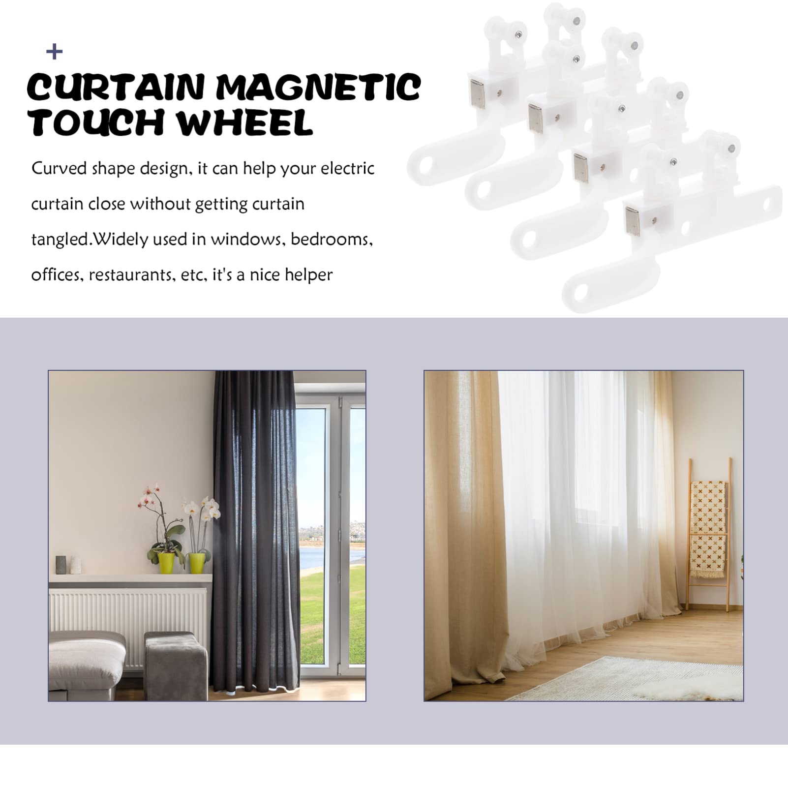 Binario elettrico magnetico per tende con ganci a rullo e puleggia, sistema di binari per tende da soffitto per una facile installazione, scorrimento fluido e trattamenti versatili per finestre