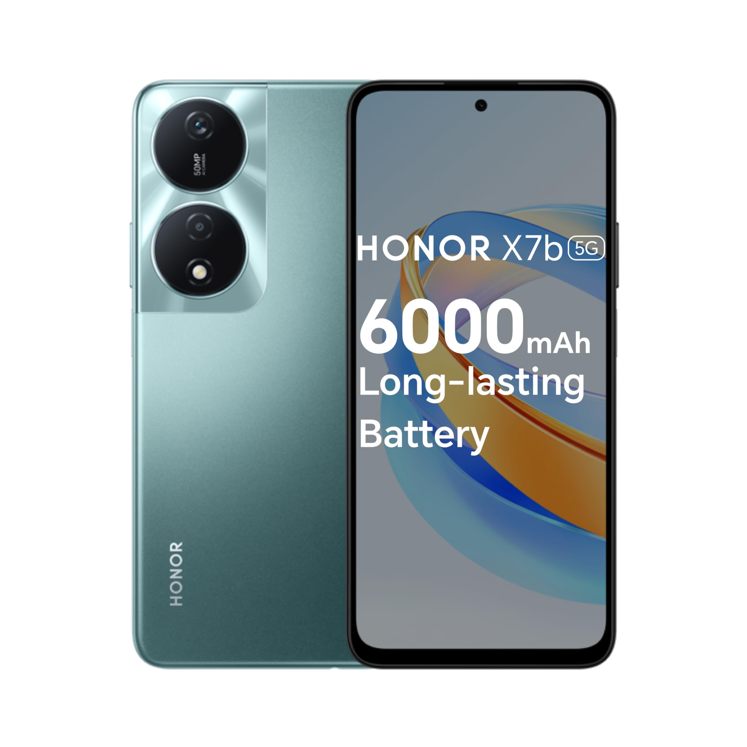 Honor X7b 5G Dual SIM Smartphone Emerald Green, 16GB RAM (8+8GB Extended)+ 256GB ROM, 90Hz 6.8 Inch FHD+ Ultra Bright Display, 6000mAh Ultra Durable Battery, GCC (TRA) Version