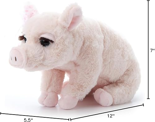 Miniatura 10 de The Petting Zoo, Lash'z - Peluche de cerdo, regalos para niñas, juguete de peluche de cerdo de 12 pulgadas