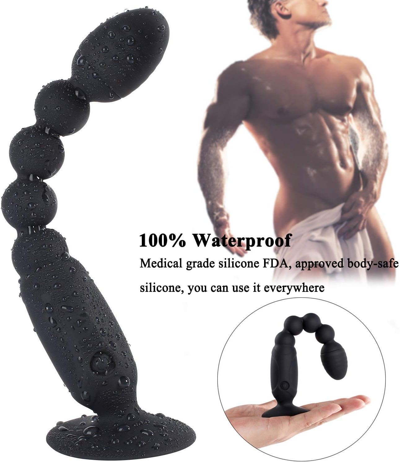 kekai Vibrador anal, bolas anales, vibrador de silicona ...