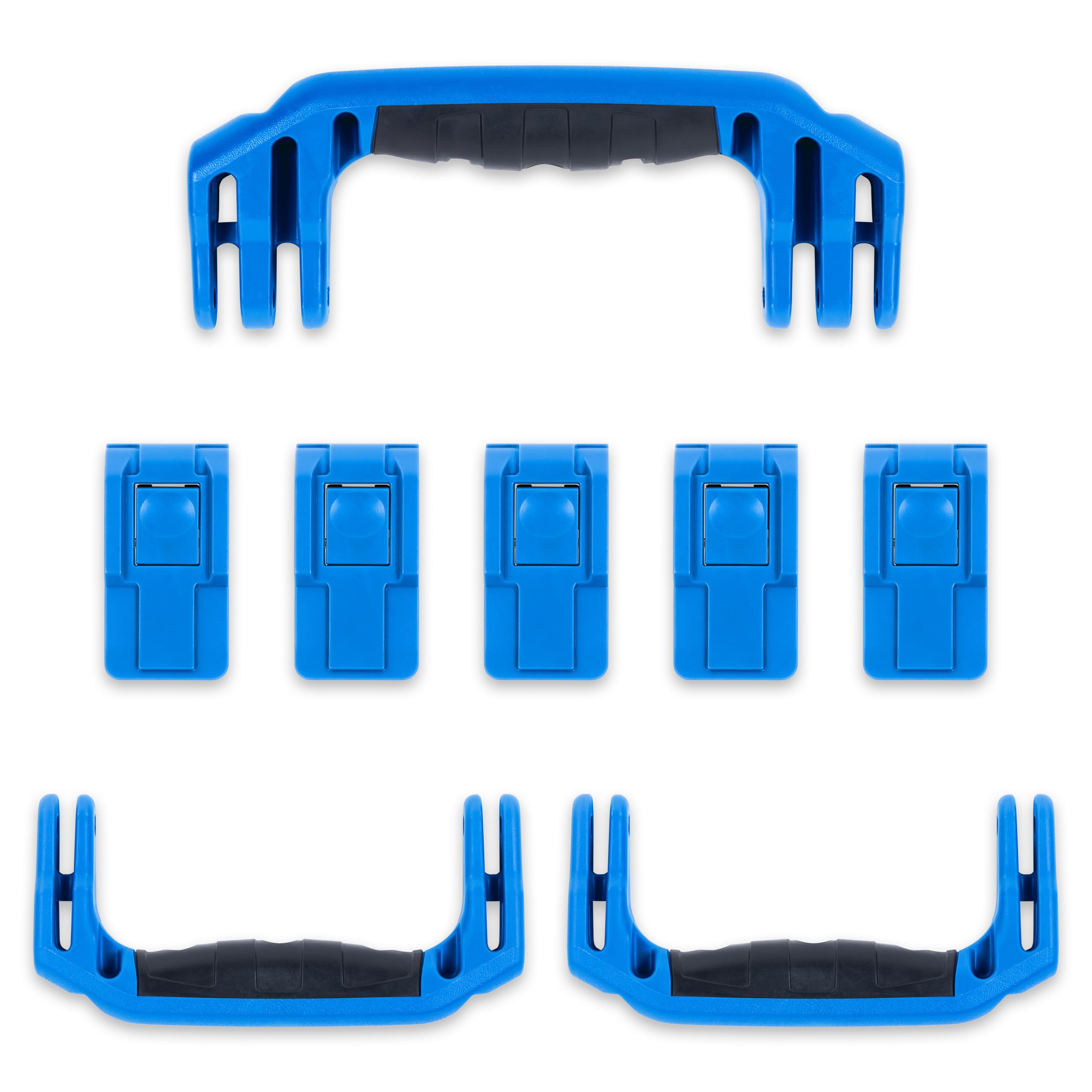 Pelican 1615 Replacement Handle & Latch Set by ColorCase - Blue Handles & Push Button Latches Latches