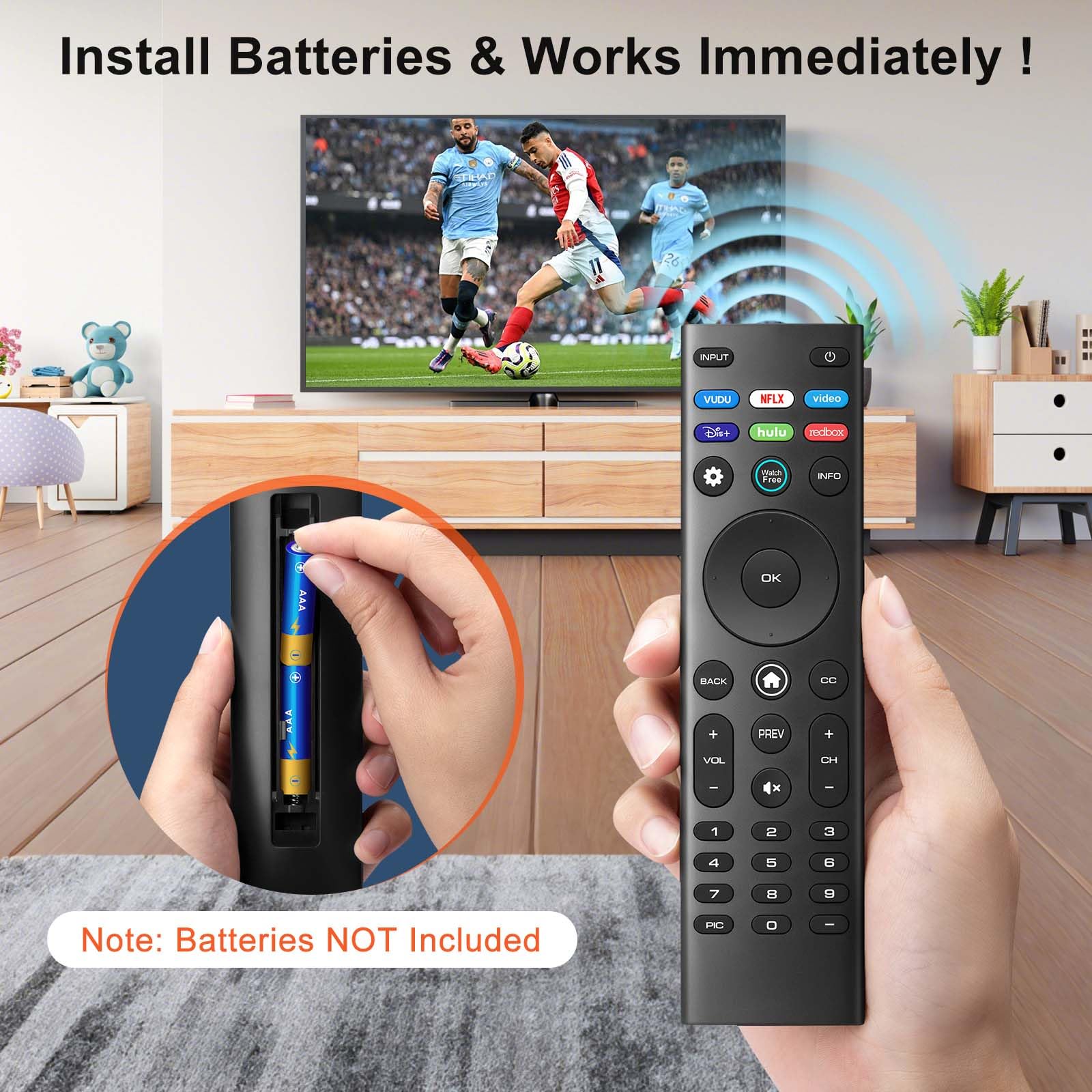 VIZIO Smart TV Remote Replacement - Universal XRT140 -8 VIZIO Smart TV Remote Replacement - Universal XRT140 -8