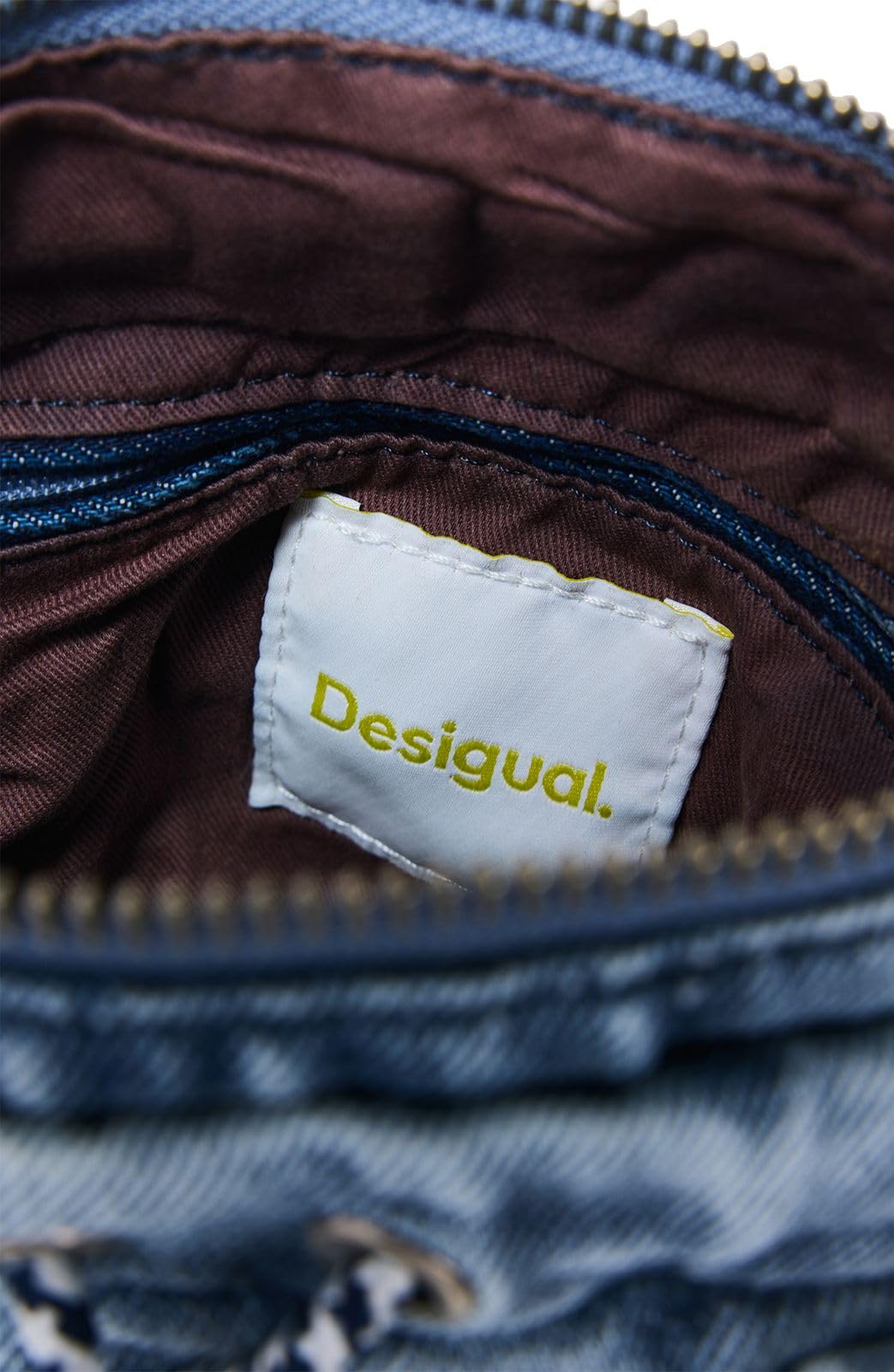Desigual borsetta borsa a tracolla Jackdenim Globe Hand Bag Denim Raw blu