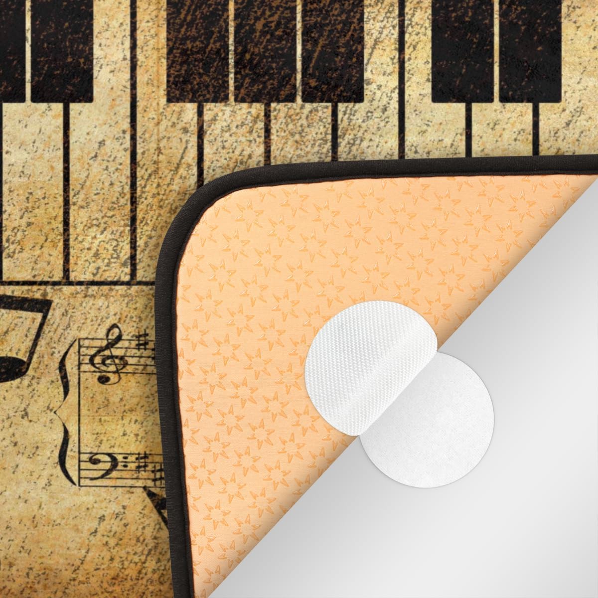 Vintage Music Notes Kitchen Rugs and Mats Rustic Absorbent Kitchen Matt Non-Skid Comfortable Decorative Rugs Mat for Floor Home Office Sink Bathroom Farmhouse Decor 39x20 in